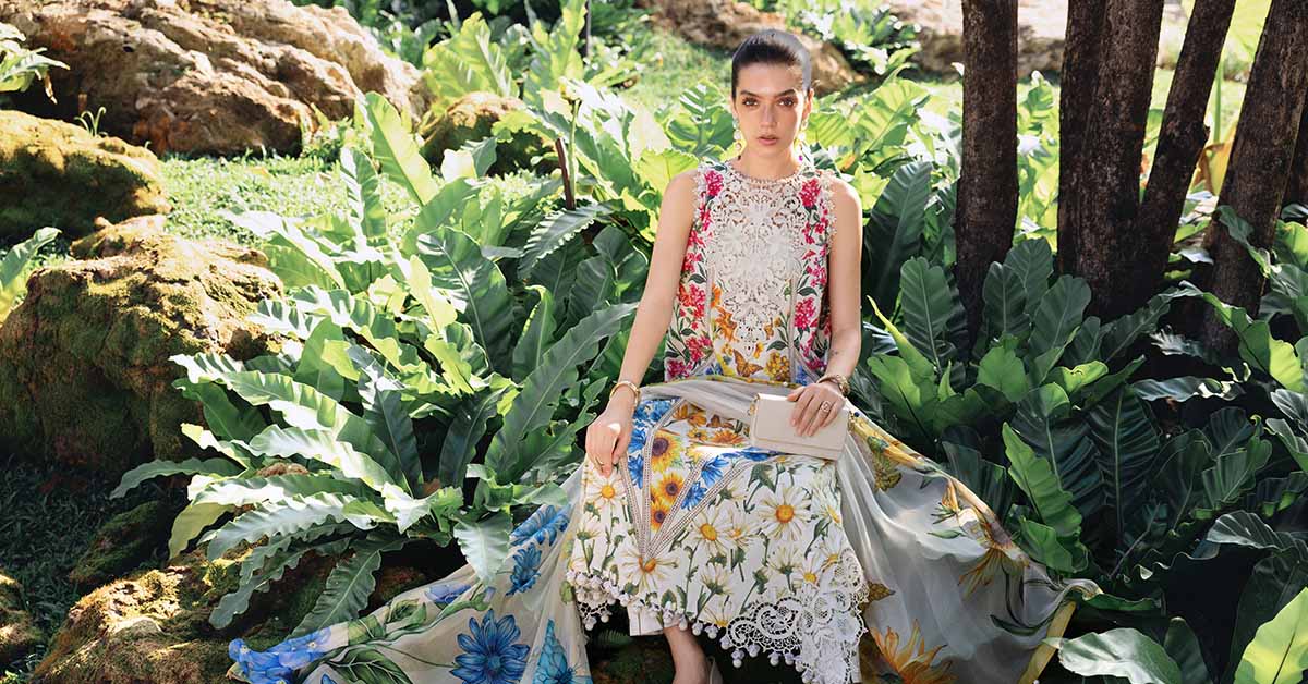 Yellow Lawn Long Shirt with Pants - Maria B | M Prints Eid'26 | MPT-2910-A - Ladies Clothes - Maria Faisal