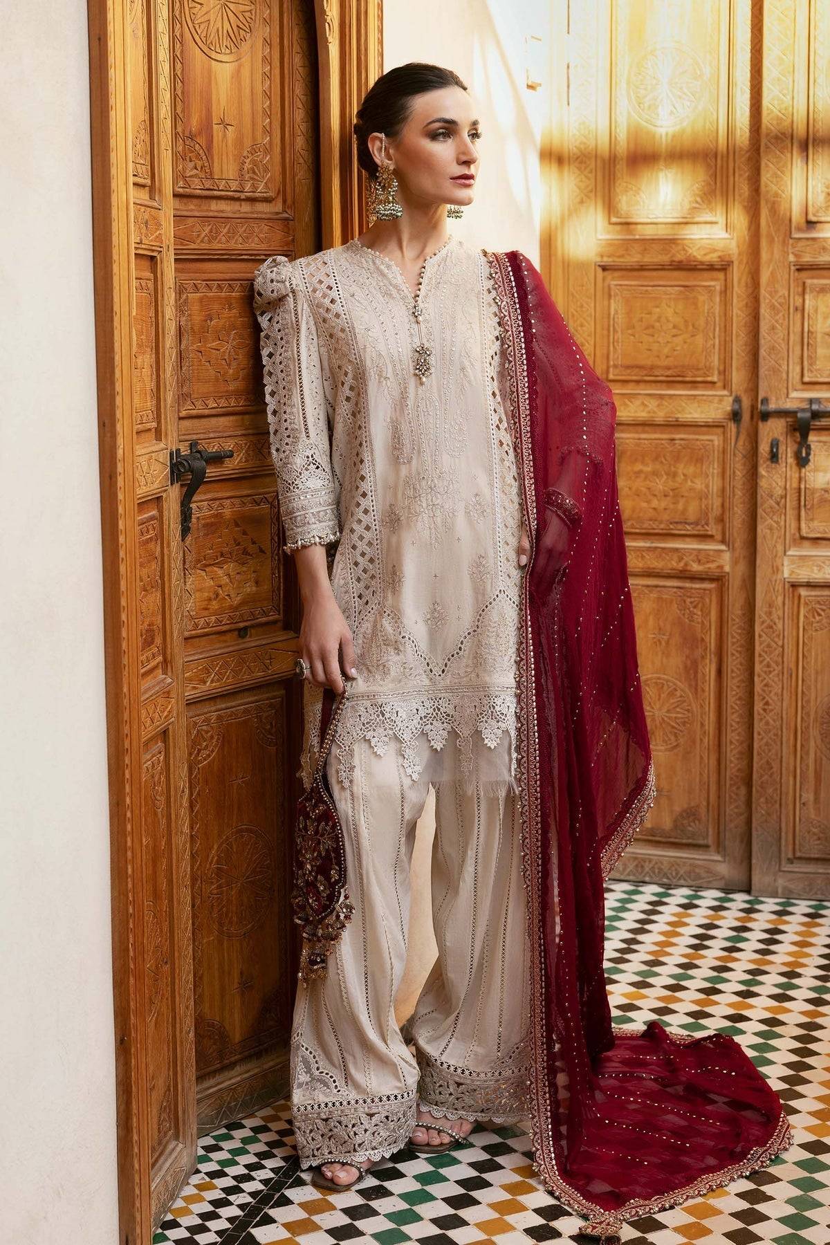 Maria B | Luxury Lawn 25 | D-2511-B by Maria Faisal - Registered Vendor of : Maria B - type : Ladies Clothes - 100% original wedding dresses