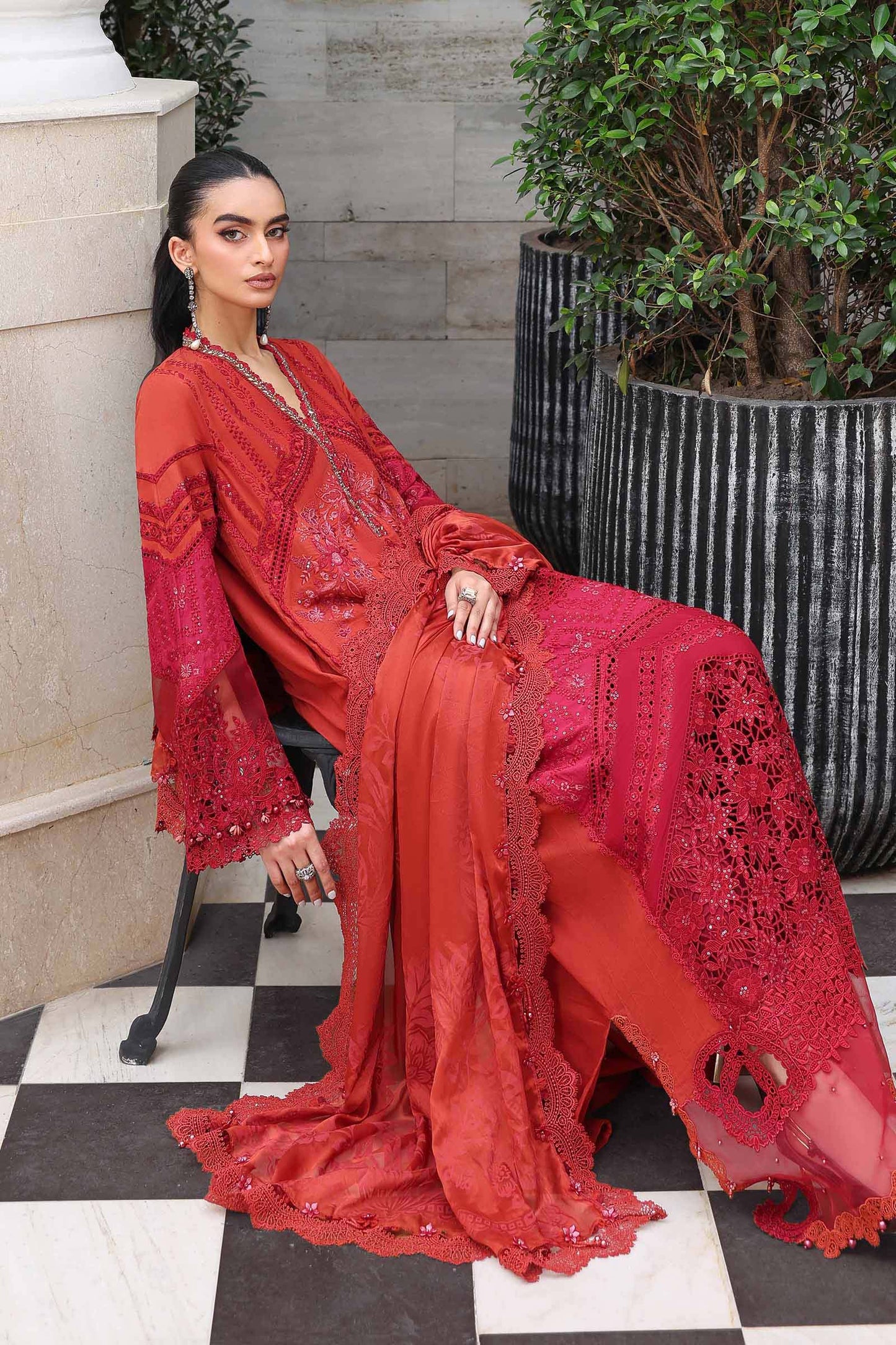 Maria B | luxury Lawn 26 | EL-26-13 - Luxury Dress - available at Maria Faisal in UK and USA.