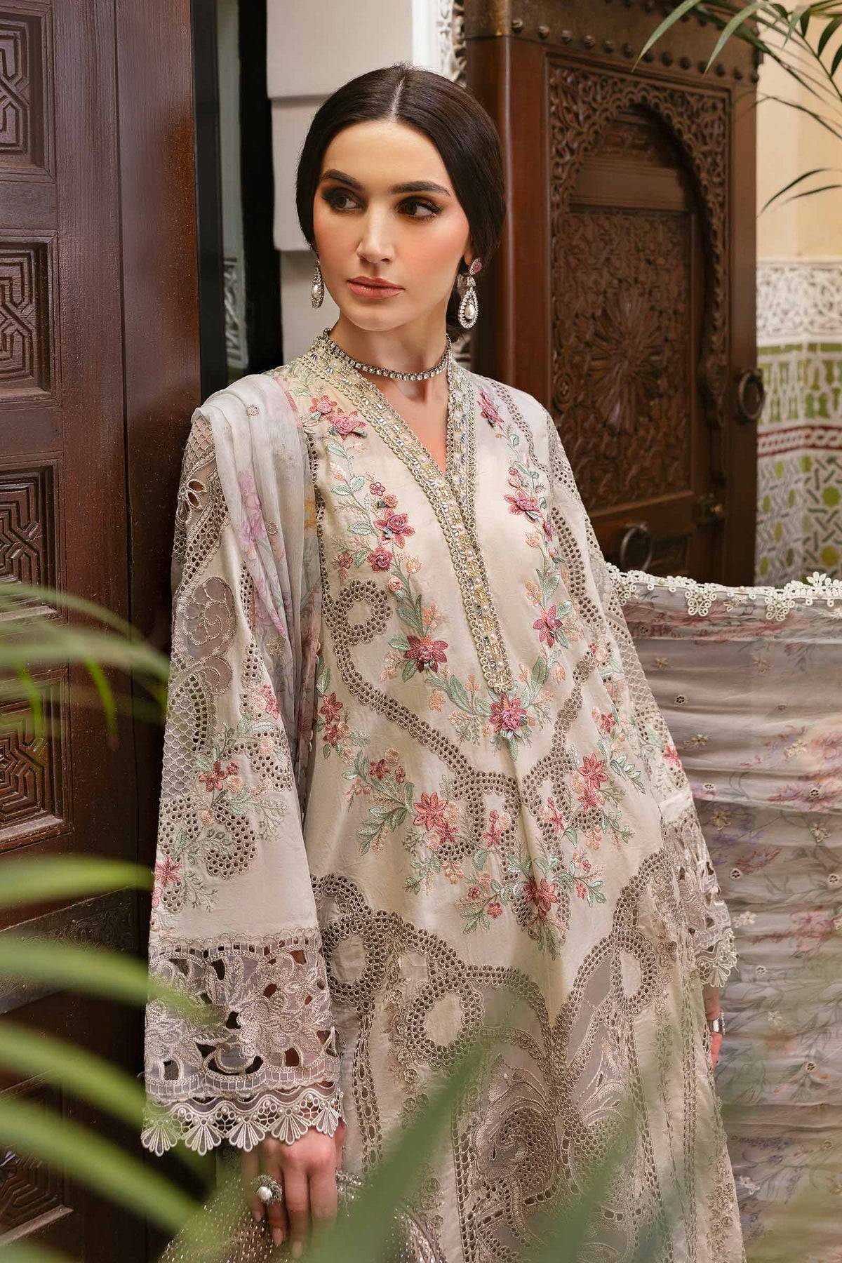 Maria B | Luxury Lawn 25 | D-2514-B by Maria Faisal - Registered Vendor of : Maria B - type : Ladies Clothes - 100% original wedding dresses