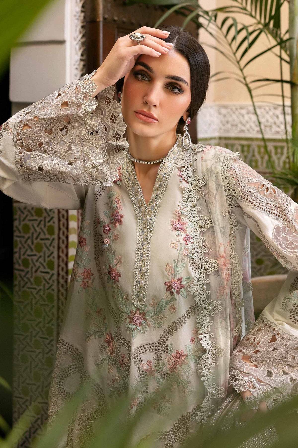 Maria B | Luxury Lawn 25 | D-2514-B by Maria Faisal - Registered Vendor of : Maria B - type : Ladies Clothes - 100% original wedding dresses