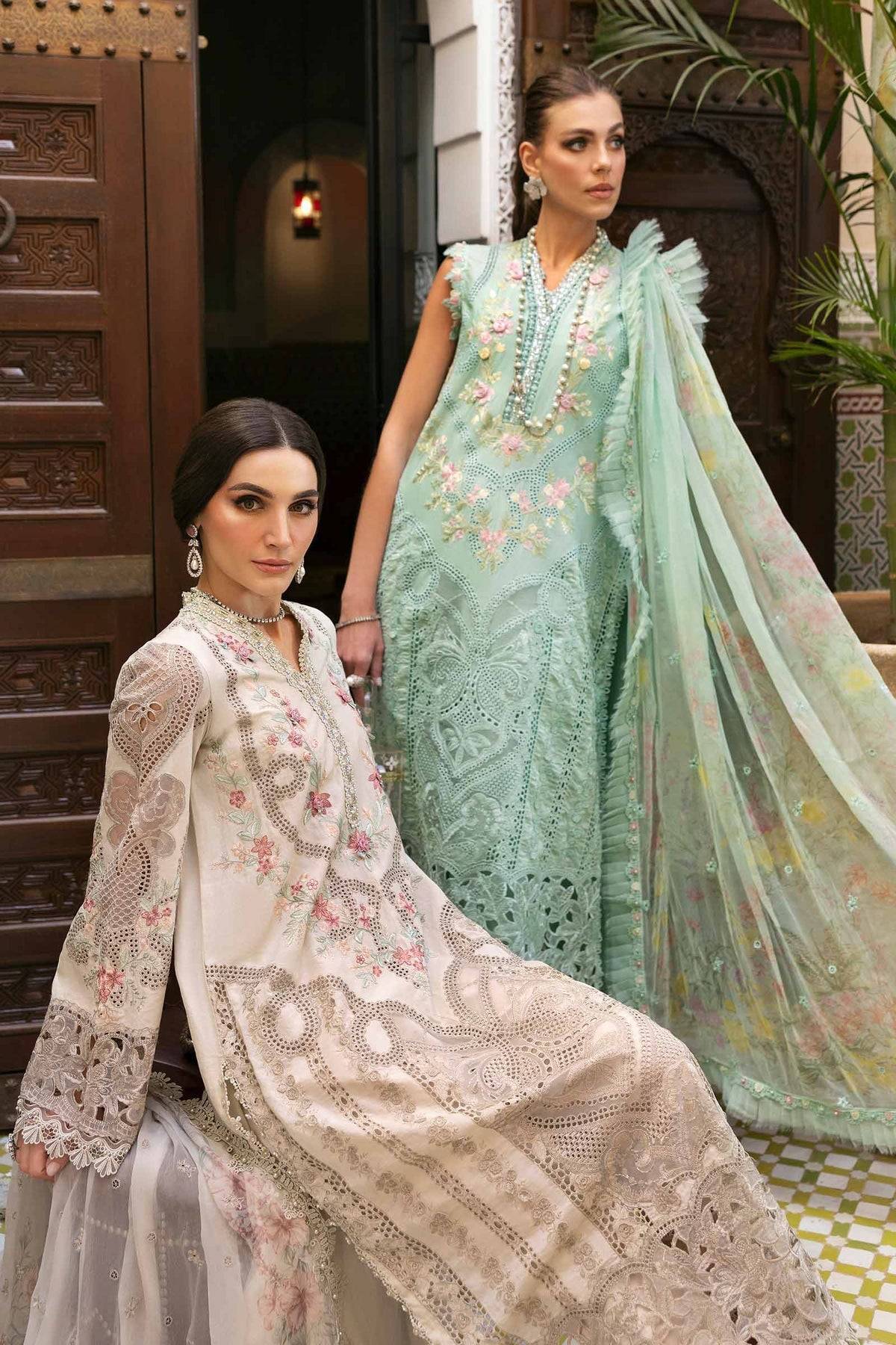 Maria B | Luxury Lawn 25 | D-2514-B by Maria Faisal - Registered Vendor of : Maria B - type : Ladies Clothes - 100% original wedding dresses