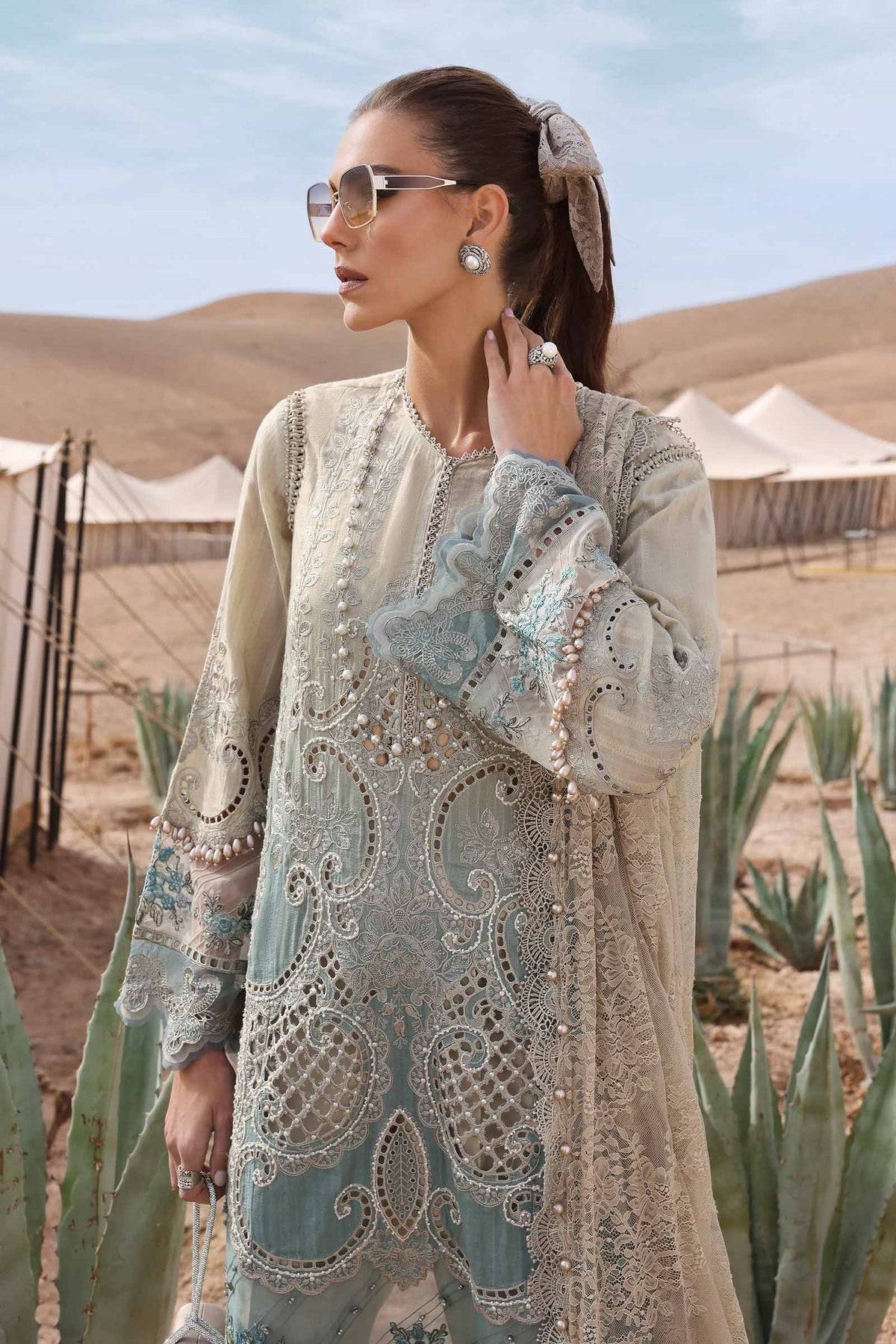 Maria B | Luxury Lawn 25 | D-2515-B by Maria Faisal - Registered Vendor of : Maria B - type : Ladies Clothes - 100% original wedding dresses