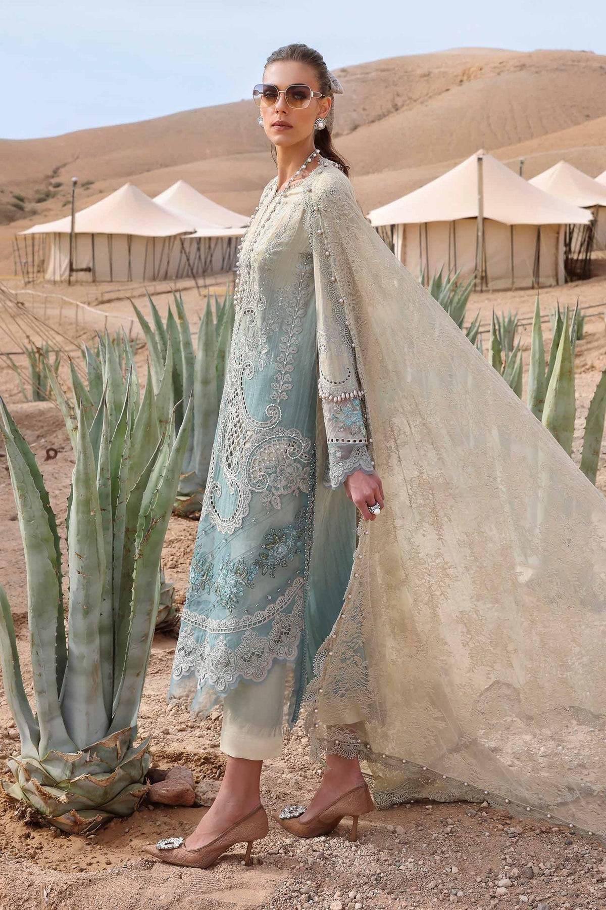 Maria B | Luxury Lawn 25 | D-2515-B by Maria Faisal - Registered Vendor of : Maria B - type : Ladies Clothes - 100% original wedding dresses