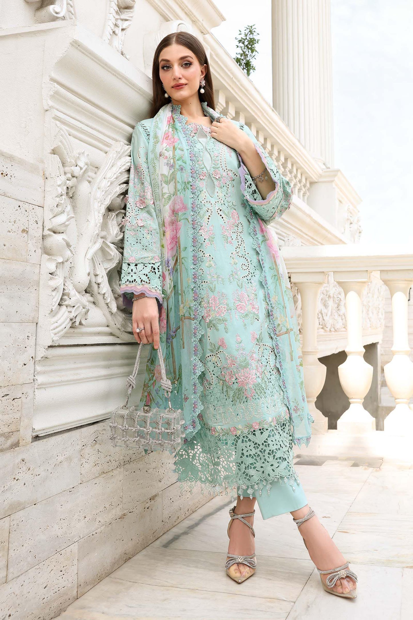 Maria B | luxury Lawn 26 | EL-26-15 - Luxury Dress - available at Maria Faisal in UK and USA.