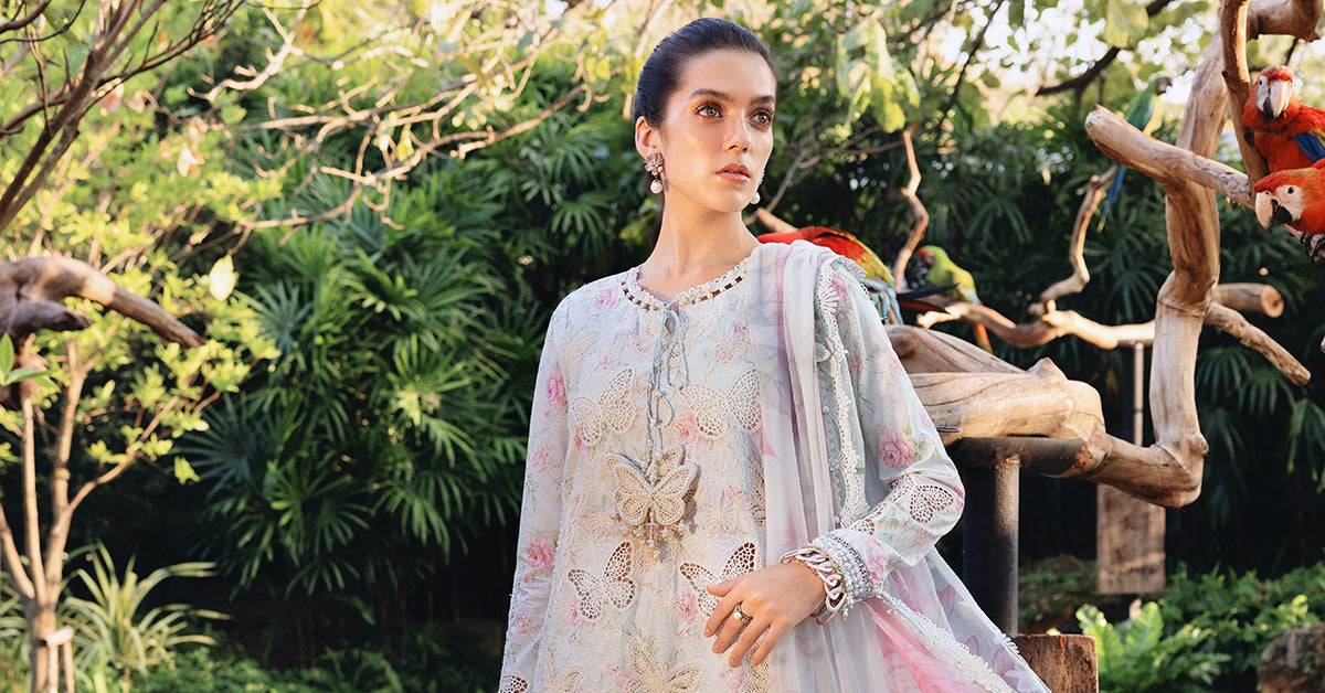 Sky Blue Short Shirt with Shalwar - Maria B | M Prints Eid'26 | MPT-2901-A - Ladies Clothes - Maria Faisal