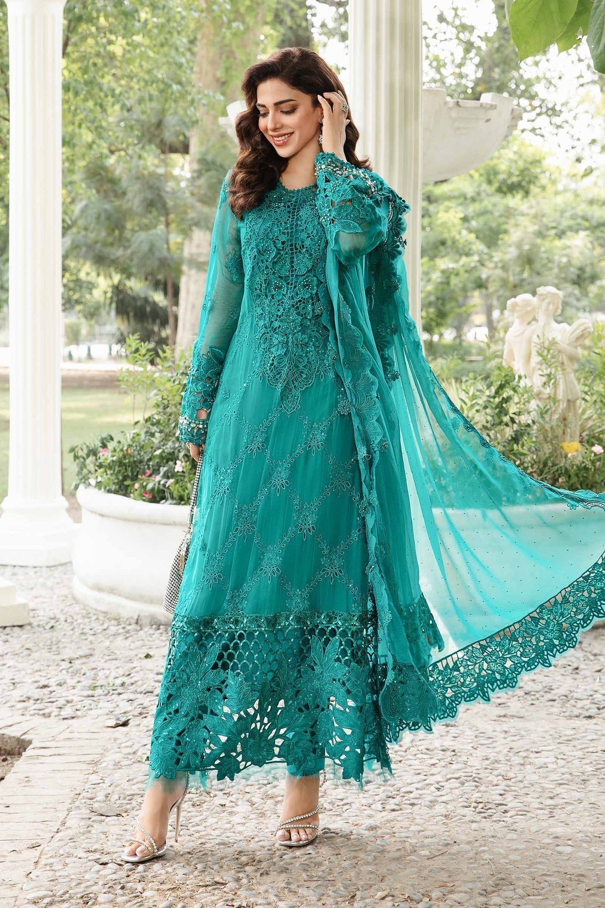 Maria B | Chiffon Formals 24 | Chiffon Suit | MPC-24-105 - Wedding Dress - Maria Faisal