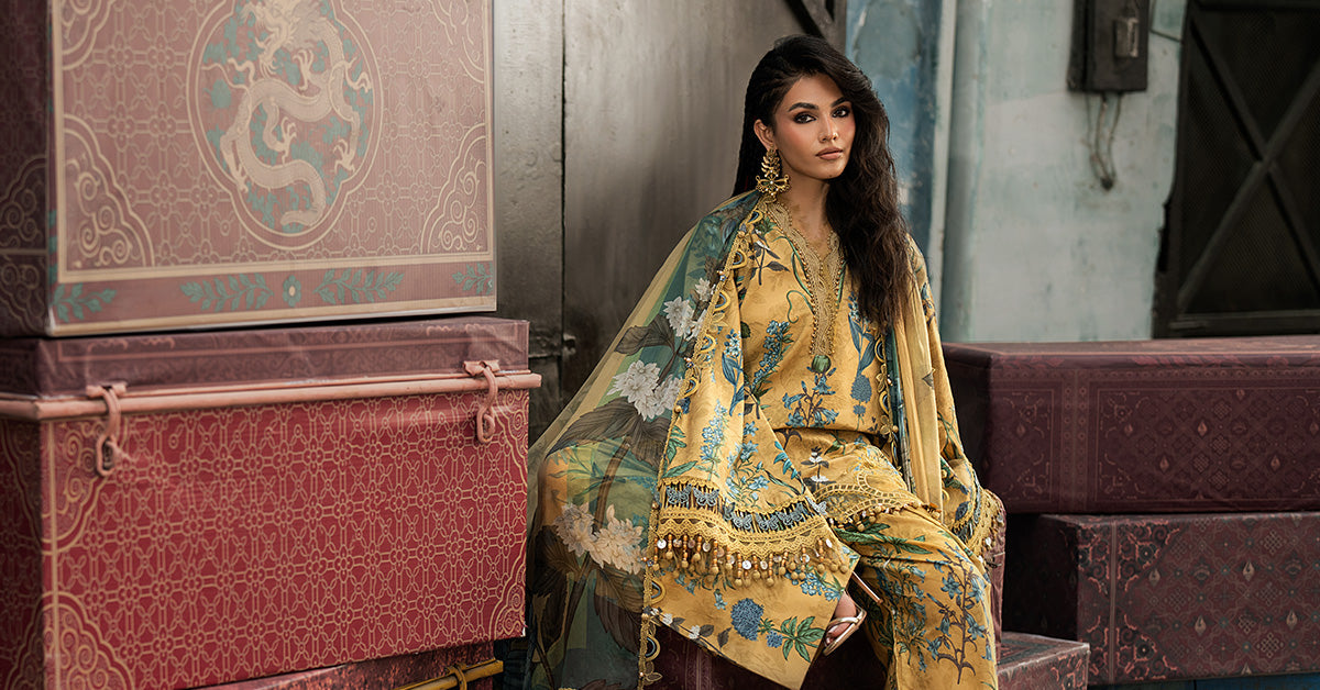 Maria B | M Prints Winter Fall 2026 | MPT-3106-A - Luxury Dress - available at Maria Faisal in UK and USA.