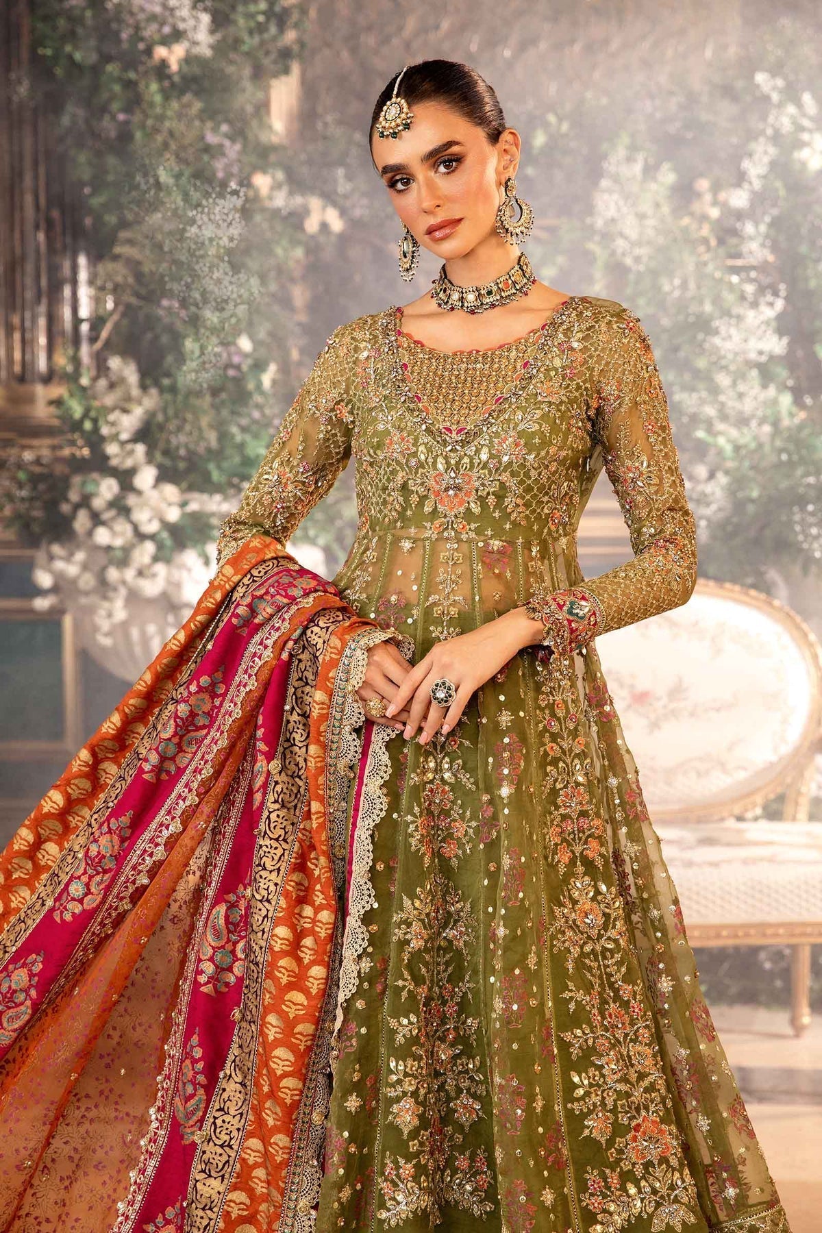 Maria B | Mbroidered Formals 24 | Organza Suit | BD-2906 - Designer Dress with Intricate embroidery and embellishments. Shop elegent wedding dress at Maria Faisal.