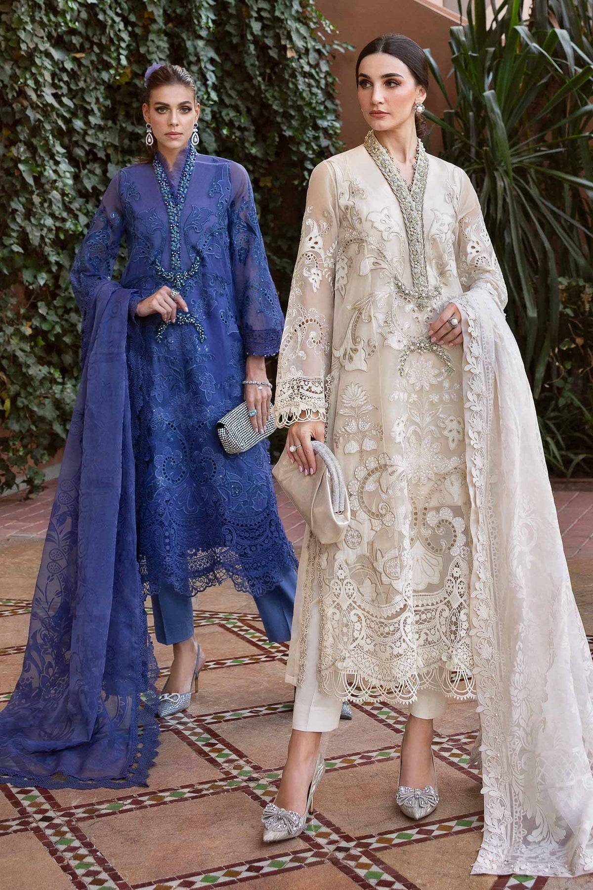 Maria B | Luxury Lawn 25 | D-2506-B by Maria Faisal - Registered Vendor of : Maria B - type : Ladies Clothes - 100% original wedding dresses
