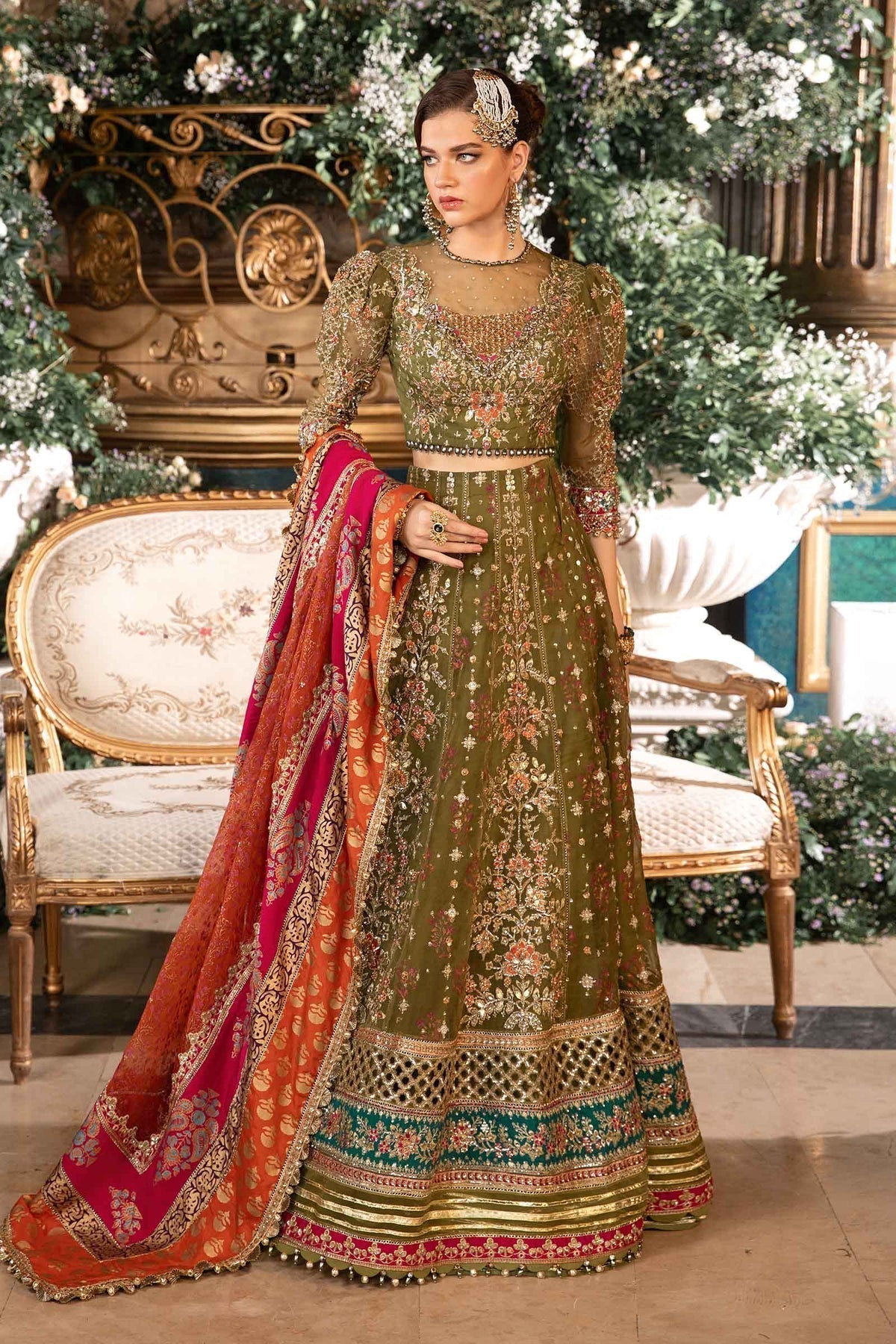 Maria B | Mbroidered Formals 24 | Organza Suit | BD-2906 - Designer Dress with Intricate embroidery and embellishments. Shop elegent wedding dress at Maria Faisal.