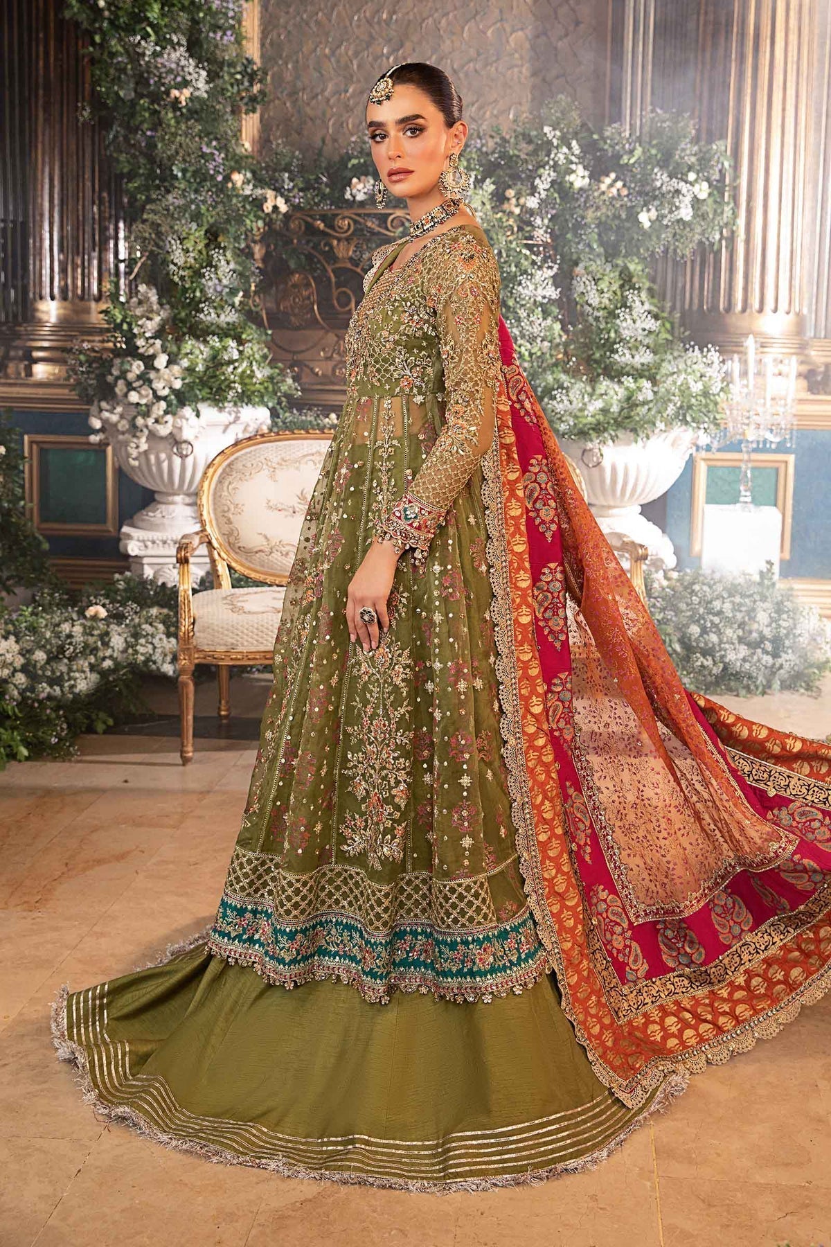 Maria B | Mbroidered Formals 24 | Organza Suit | BD-2906 - Designer Dress with Intricate embroidery and embellishments. Shop elegent wedding dress at Maria Faisal.