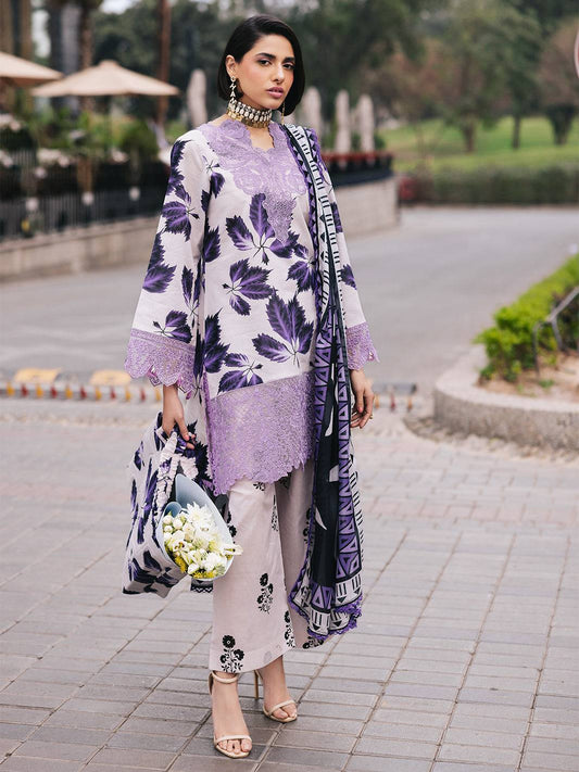 Mahnur | Broadway Luxury Lawn 25 | Lilac by Maria Faisal - Registered Vendor of : Mahnur - type : Ladies Clothes - 100% original wedding dresses