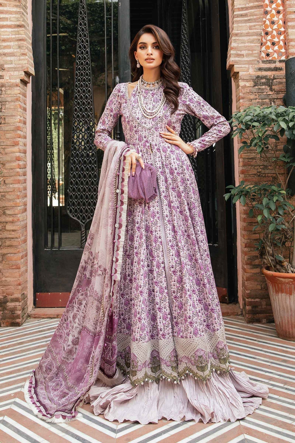 Maria.B | M Print Eid Edit | MPT-2207-B - Designer Dress with Intricate embroidery and embellishments. Shop elegent wedding dress at Maria Faisal.