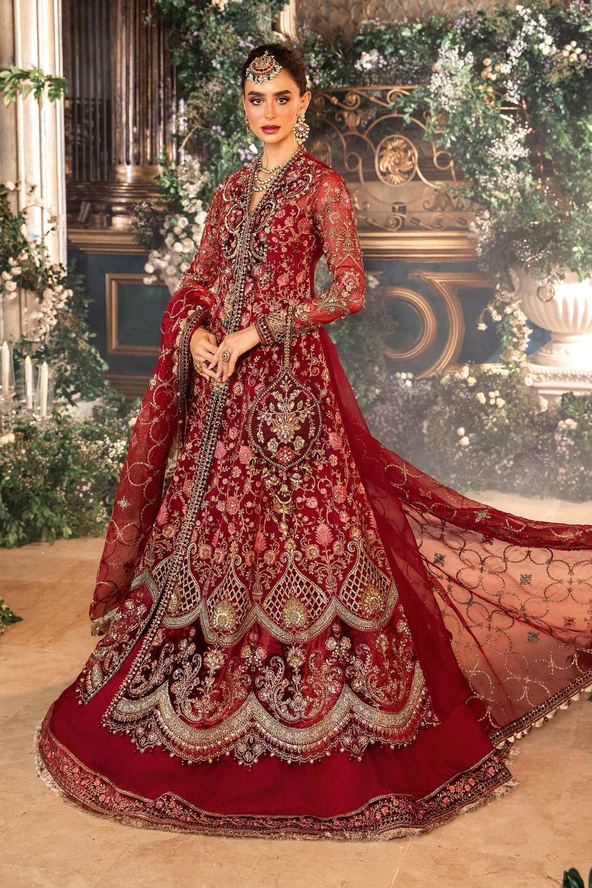 Maria B | Mbroidered Formals 24 | Organza Suit | BD-2908 - Designer Dress with Intricate embroidery and embellishments. Shop elegent wedding dress at Maria Faisal.