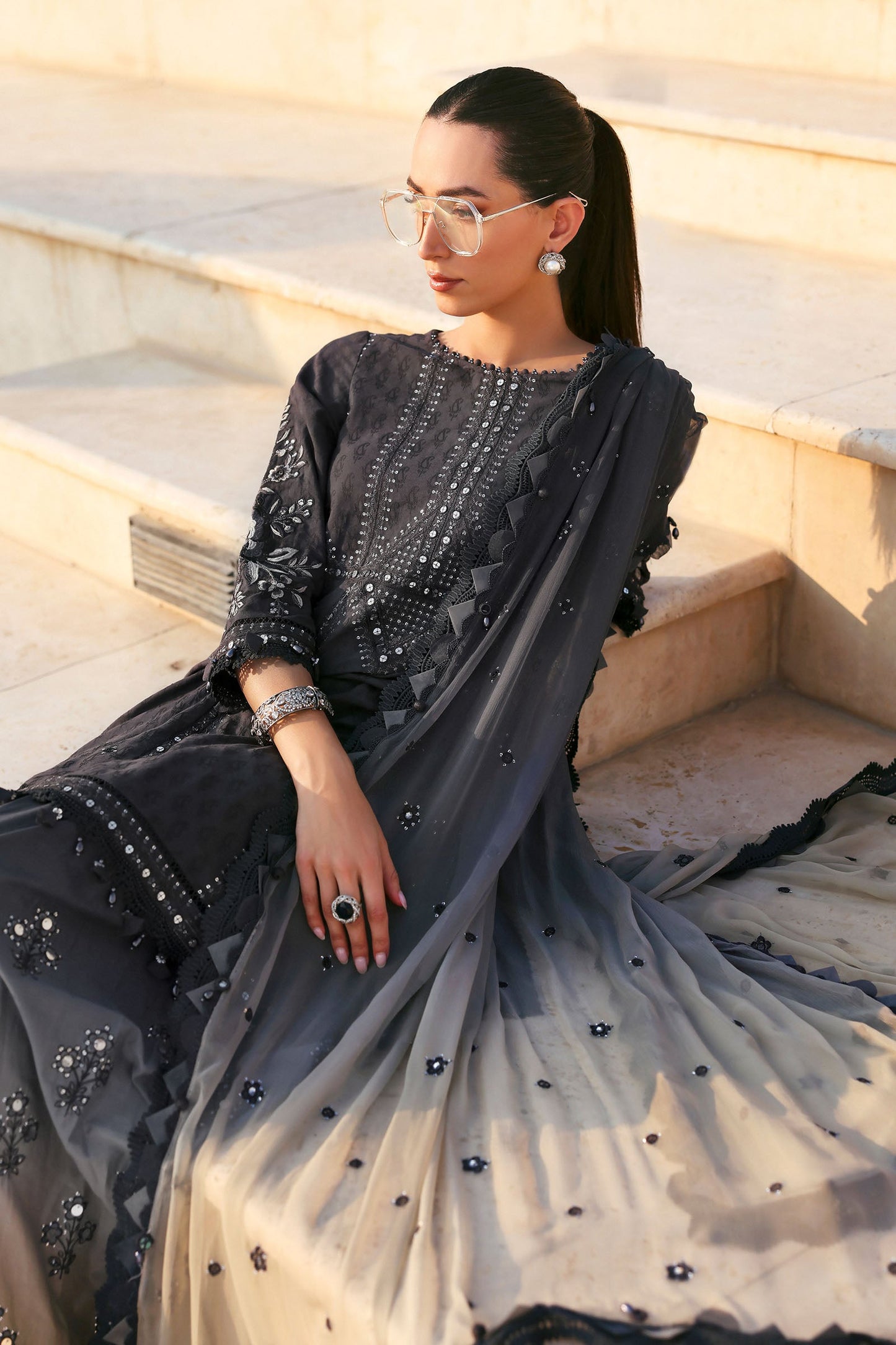 Maria B | Lawn 26 | D-2602-B - Luxury Dress - available at Maria Faisal in UK and USA.