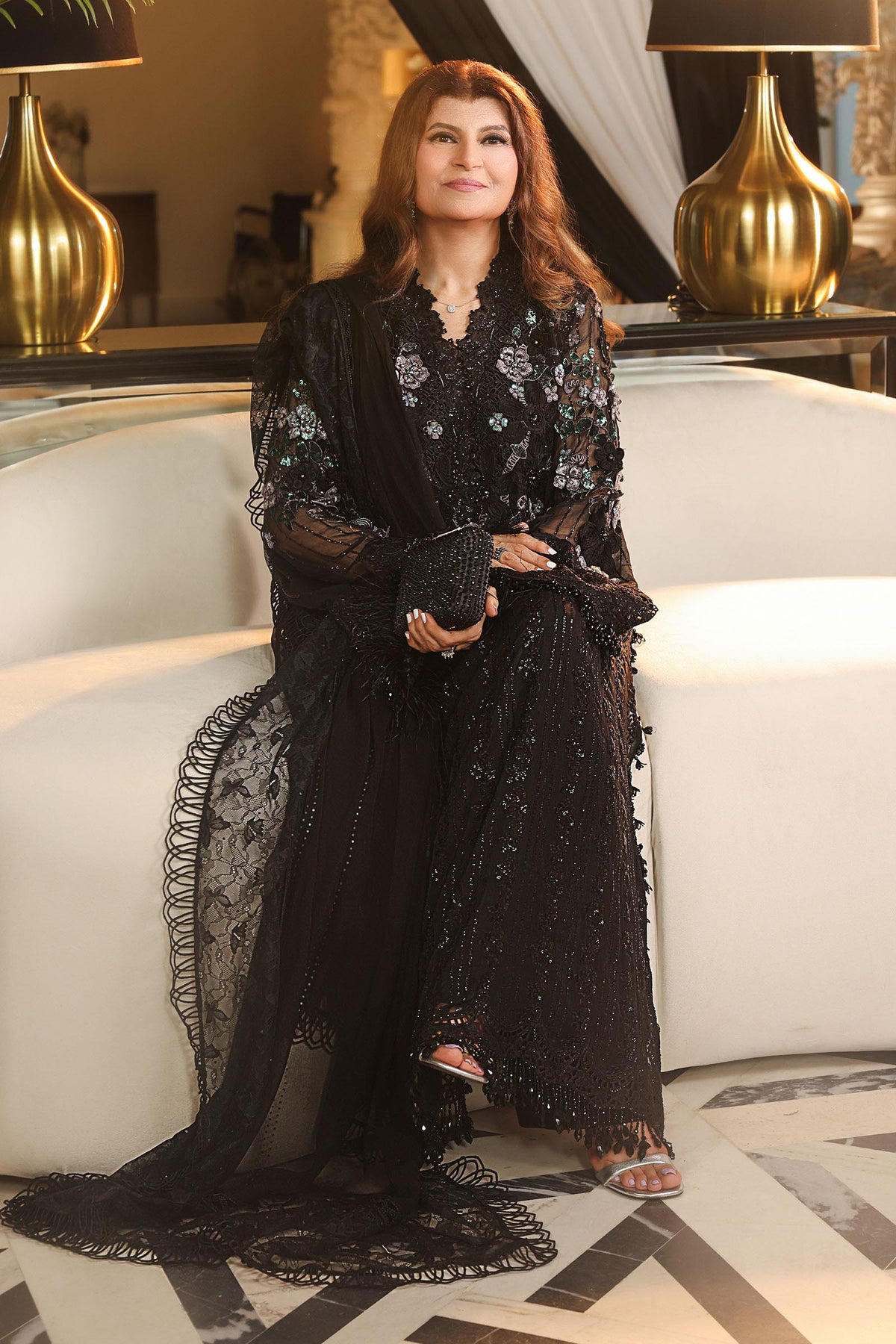 Maria B | Royale Tea Affair | MPC-26-204-Black - Formal Dress - available at Maria Faisal in UK and USA.