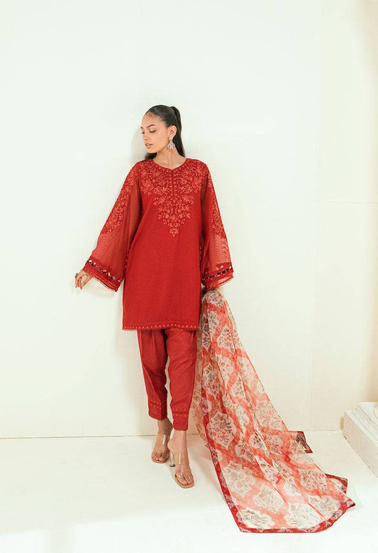 Dhanak | Signature Pret | SS25DA-2698 RED by Maria Faisal - Registered Vendor of : Dhanak - type : Ladies Clothes - 100% original wedding dresses