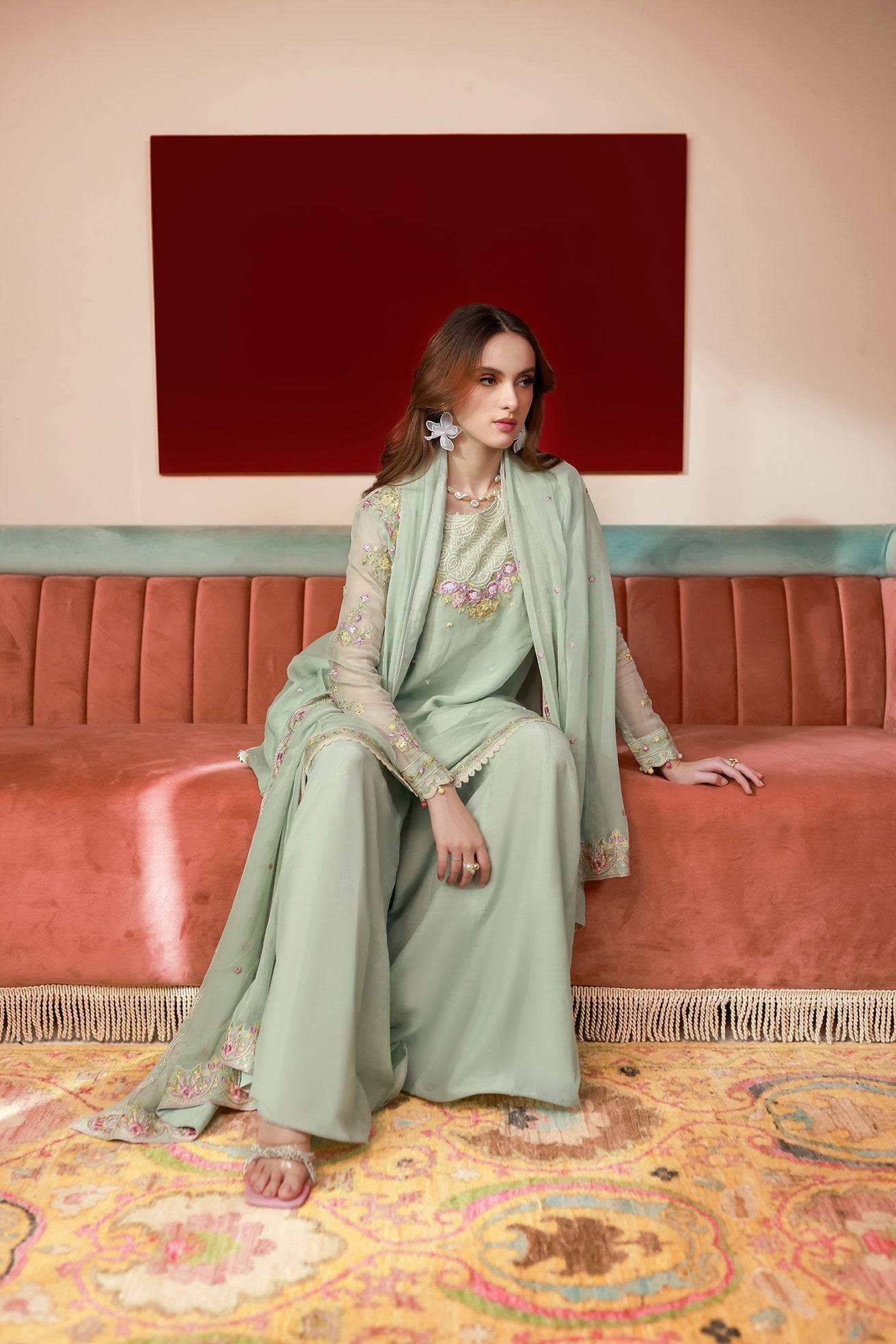 Dhanak | Chiffon Pret | SS25DA-2712 by Maria Faisal - Registered Vendor of : Dhanak - type : Ladies Clothes - 100% original wedding dresses