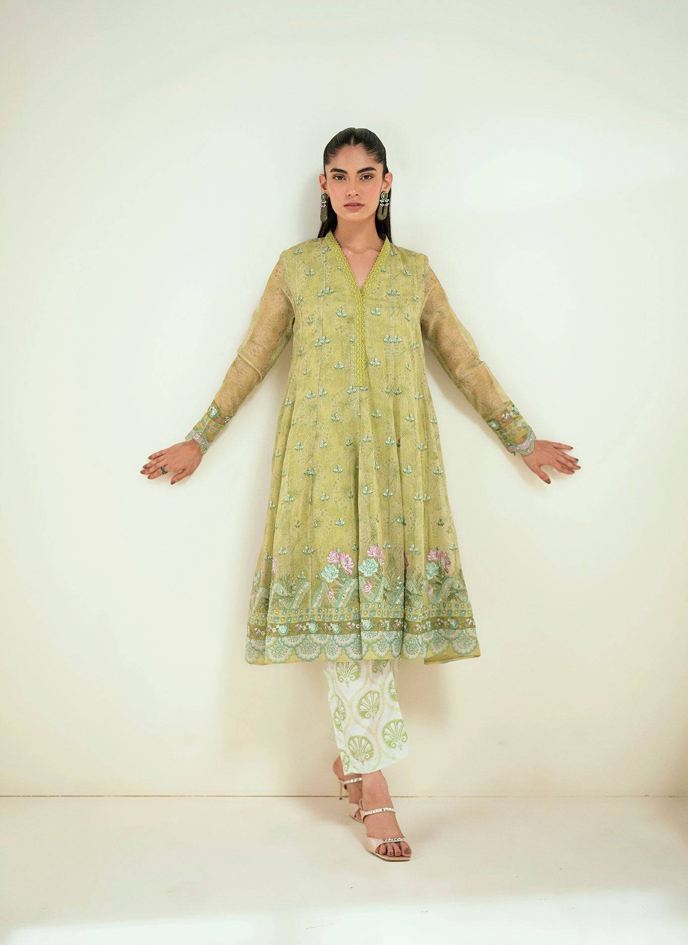 Dhanak | Signature Pret | SS25DA-2729 L-GREEN by Maria Faisal - Registered Vendor of : Dhanak - type : Ladies Clothes - 100% original wedding dresses