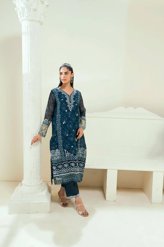 Dhanak | Signature Pret | SS25DA-2695 NAVY BLUE by Maria Faisal - Registered Vendor of : Dhanak - type : Ladies Clothes - 100% original wedding dresses