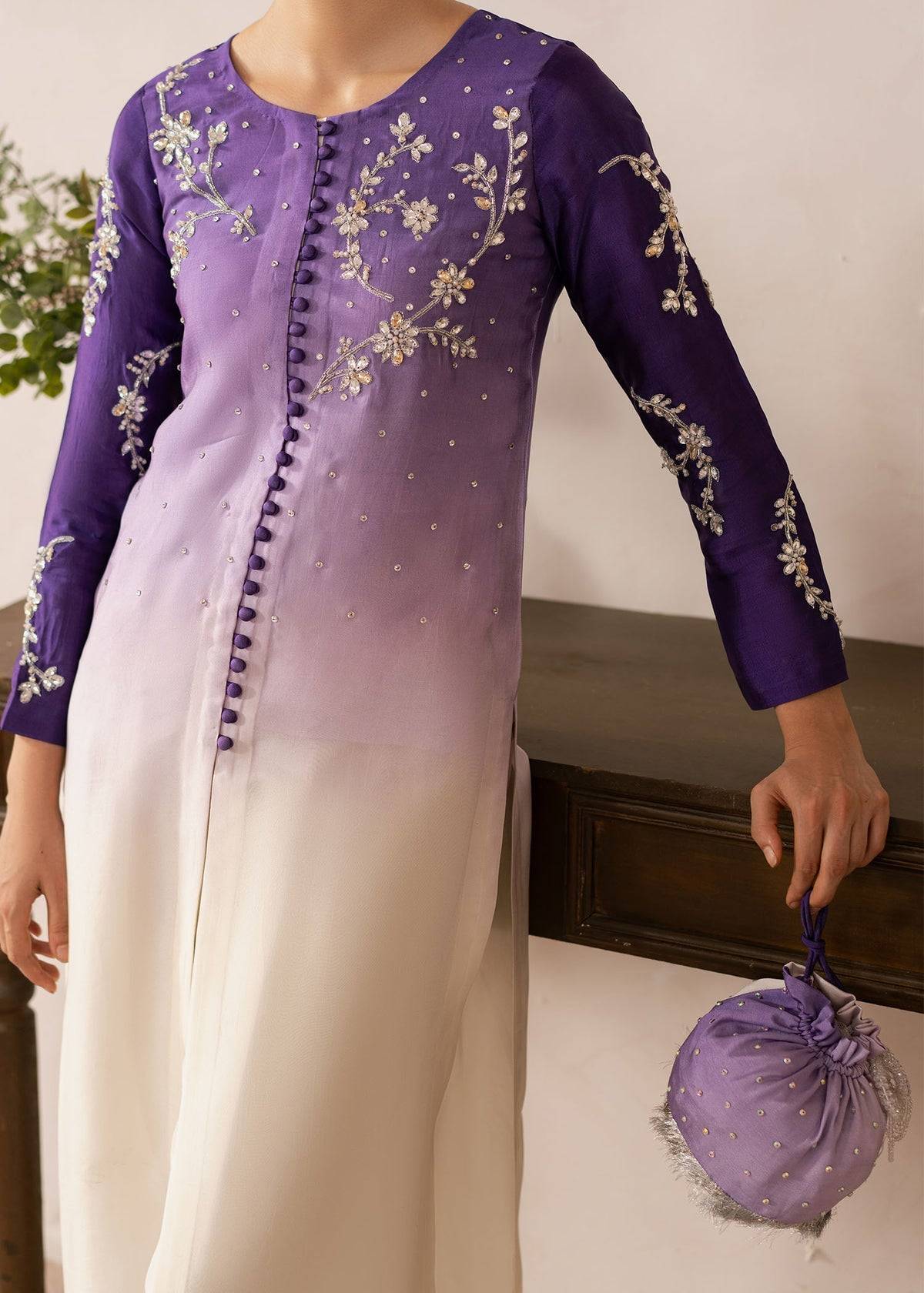 Dastoor | Rania Luxury Pret 25 | Purple Ombre by Maria Faisal - Registered Vendor of : Dastoor - type : Ladies Clothes - 100% original wedding dresses