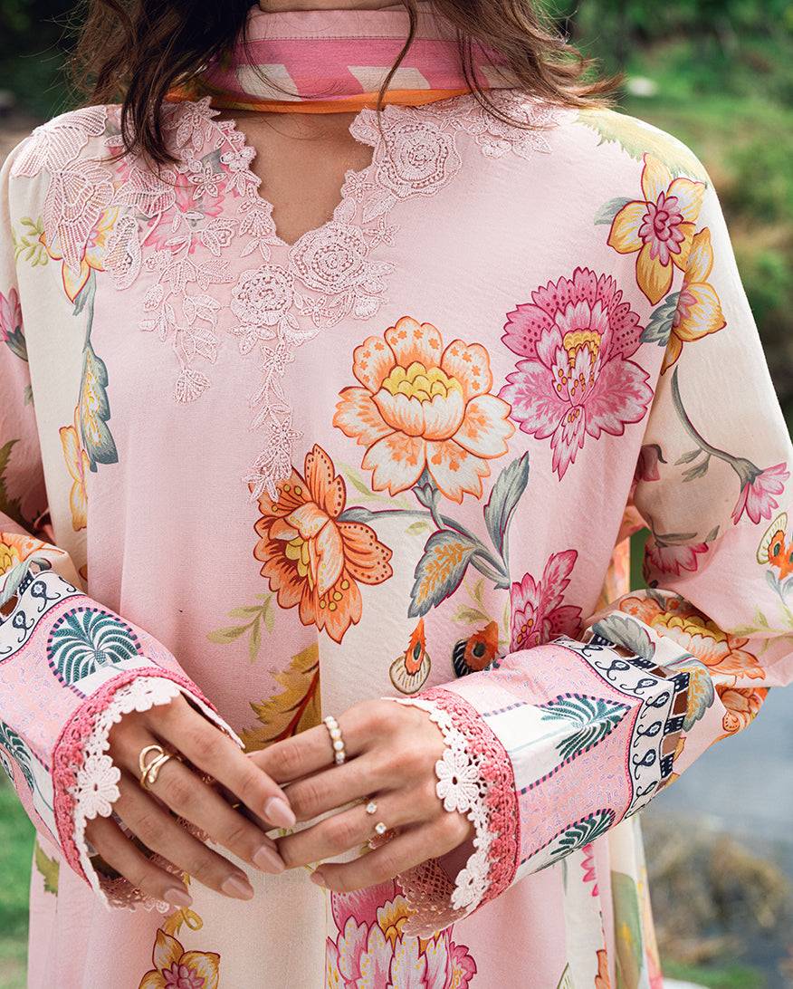 Roheenaz | Garden Veal Printed Lawn 25 |Wildflower fluff by Maria Faisal - Registered Vendor of : Roheenaz - type : Ladies Clothes - 100% original wedding dresses