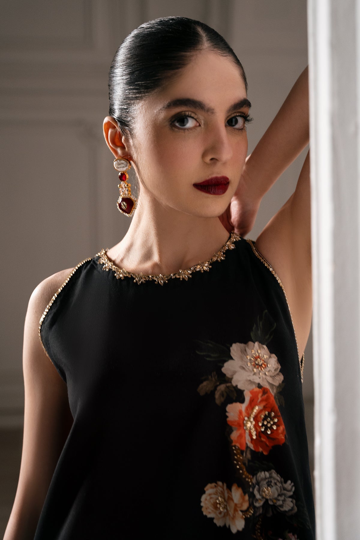 Mina Kashif | Emilie Formals | Koya (Black) - Formal Dress - available at Maria Faisal in UK and USA.