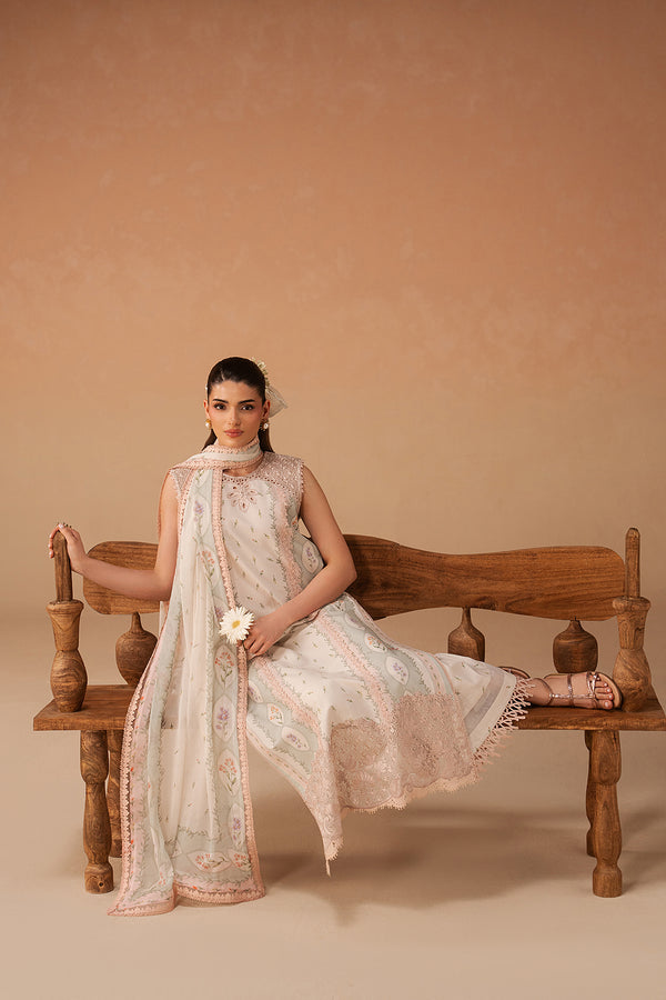 Afrozeh | The Haze 26 | Sunnival Ivory - Luxury Dress - available at Maria Faisal in UK and USA.