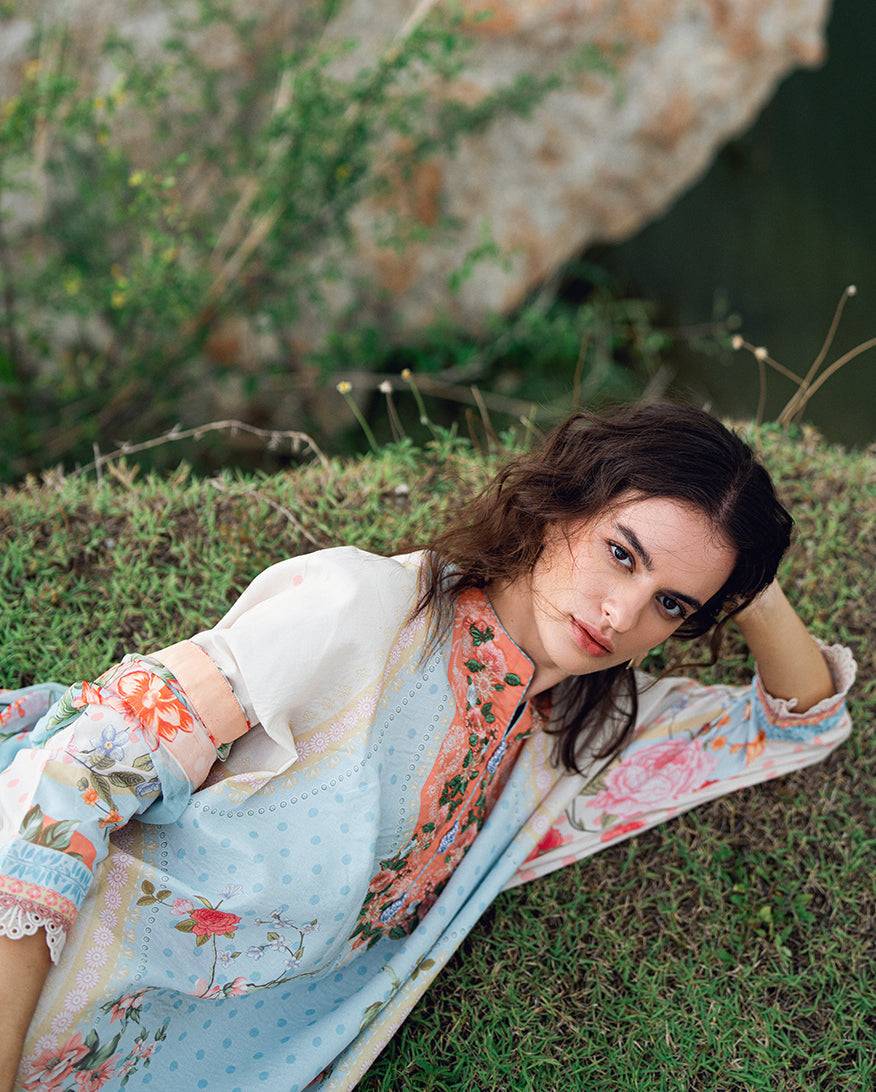 Roheenaz | Garden Veal Printed Lawn 25 | Cloudberey glaze by Maria Faisal - Registered Vendor of : Roheenaz - type : Ladies Clothes - 100% original wedding dresses