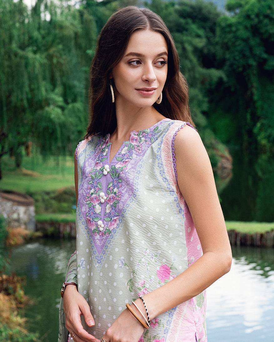 Roheenaz | Garden Veal Printed Lawn 25 | Tulip Sugar by Maria Faisal - Registered Vendor of : Roheenaz - type : Ladies Clothes - 100% original wedding dresses