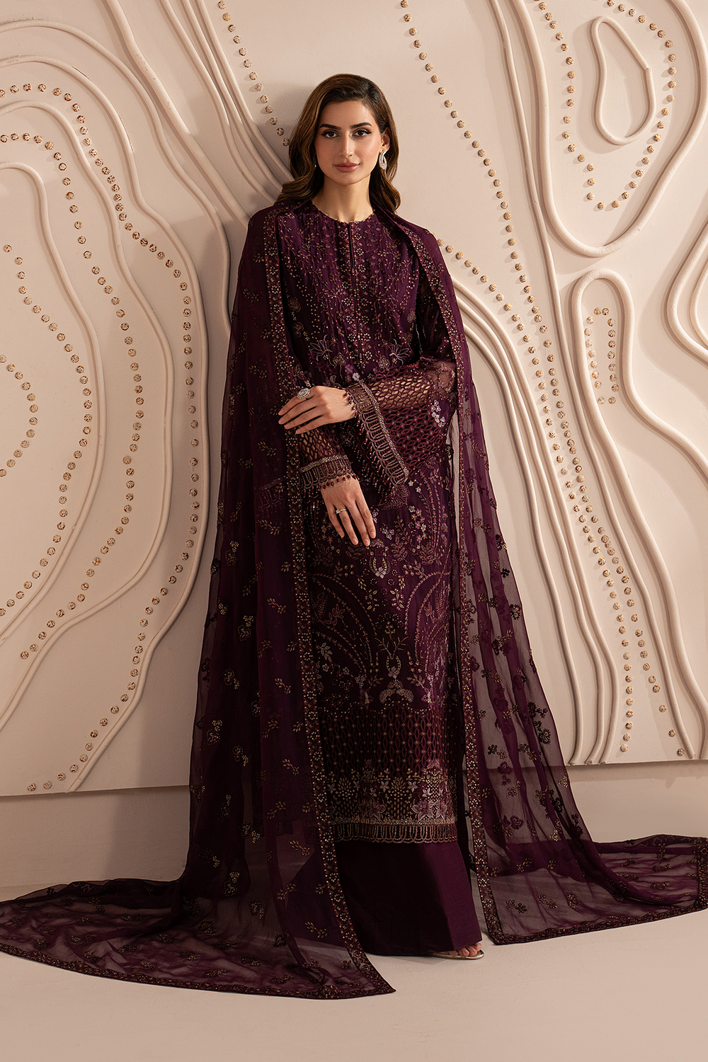Lavish Premium | Izhare Muhabbat | CRIMSON BLOOM - Formal Dress - available at Maria Faisal in UK and USA.