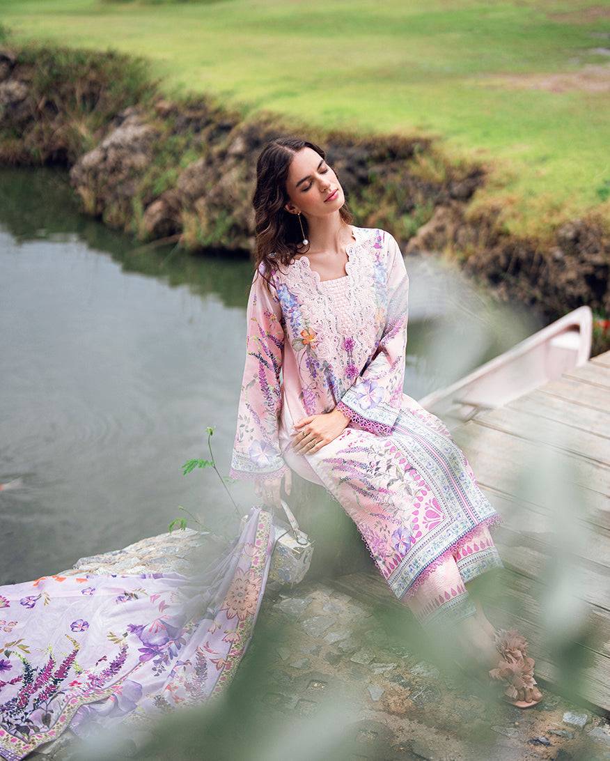 Roheenaz | Garden Veal Printed Lawn 25 |Lilac Dust by Maria Faisal - Registered Vendor of : Roheenaz - type : Ladies Clothes - 100% original wedding dresses