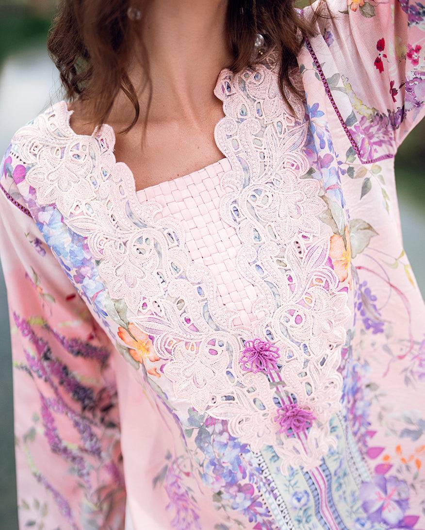 Roheenaz | Garden Veal Printed Lawn 25 |Lilac Dust by Maria Faisal - Registered Vendor of : Roheenaz - type : Ladies Clothes - 100% original wedding dresses