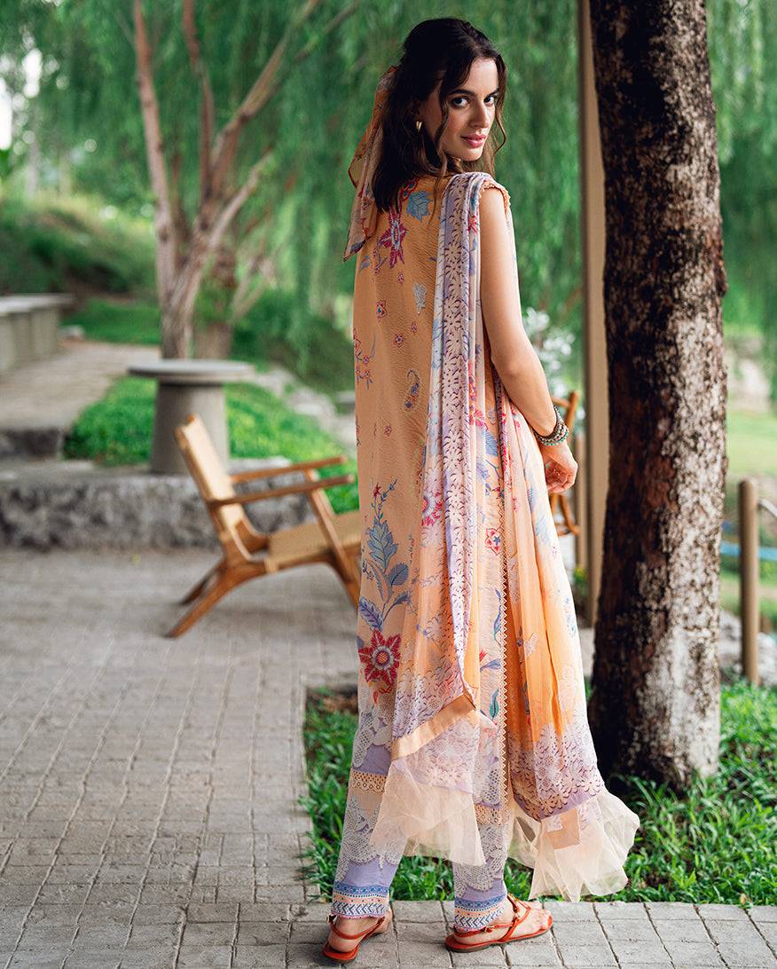 Roheenaz | Garden Veal Printed Lawn 25 | Coral Whim by Maria Faisal - Registered Vendor of : Roheenaz - type : Ladies Clothes - 100% original wedding dresses
