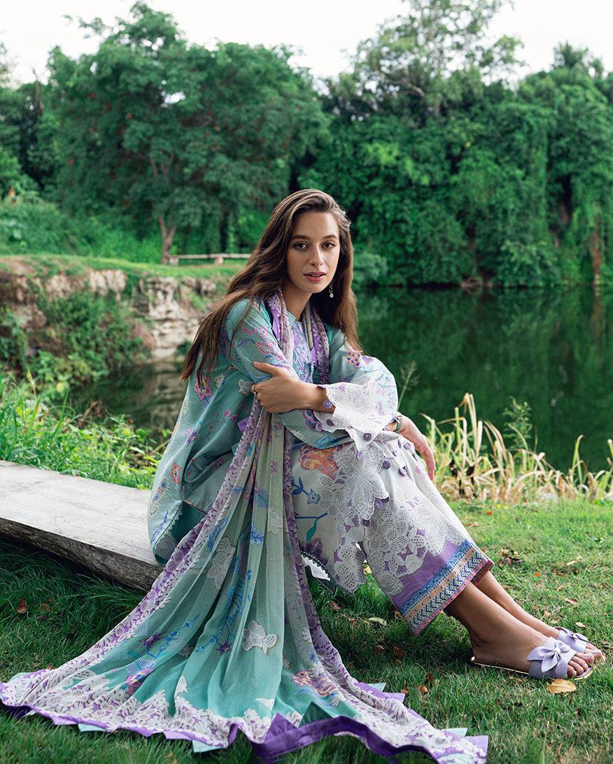 Roheenaz | Garden Veal Printed Lawn 25 | Jazmine Haze. by Maria Faisal - Registered Vendor of : Roheenaz - type : Ladies Clothes - 100% original wedding dresses