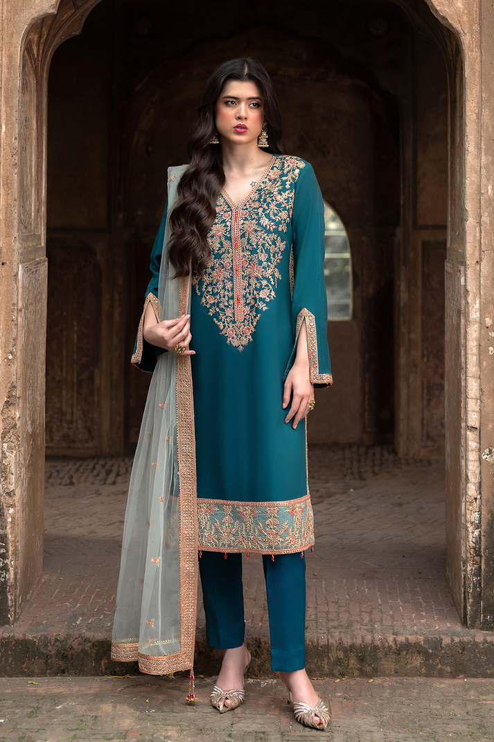 Saad Shaikh | Zaria Festive Pret 25 | LUXE - Formal Dress - available at Maria Faisal in UK and USA.