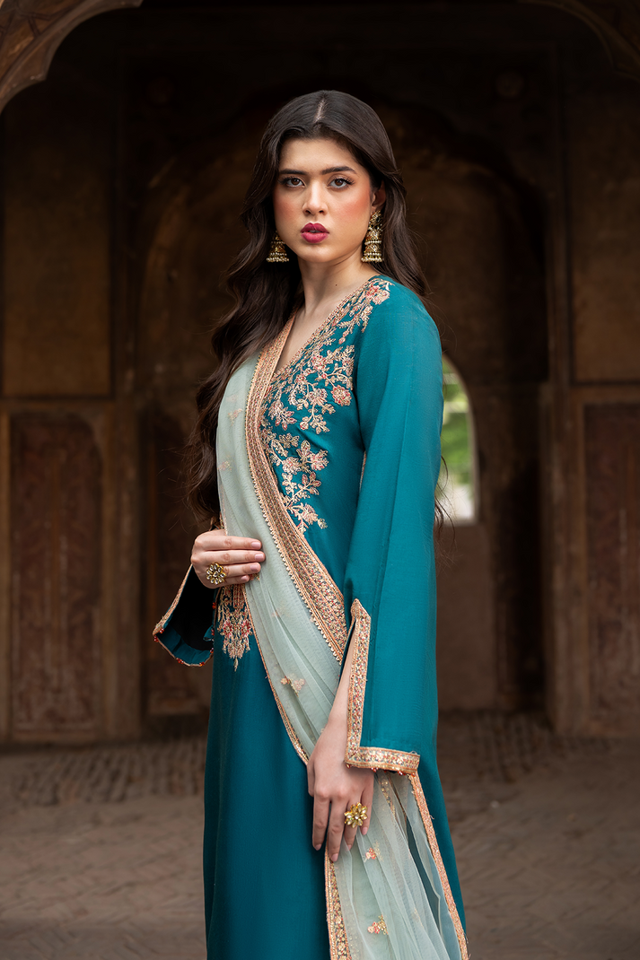 Saad Shaikh | Zaria Festive Pret 25 | LUXE - Formal Dress - available at Maria Faisal in UK and USA.