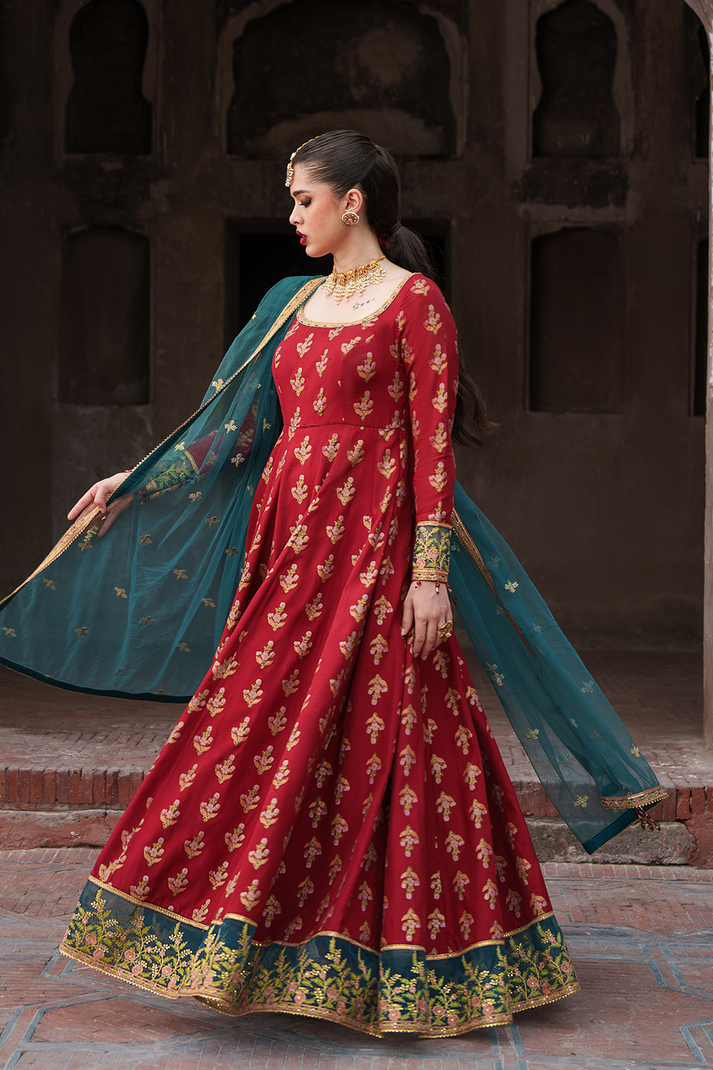 Saad Shaikh | Zaria Festive Pret 25 | SCARLET - Formal Dress - available at Maria Faisal in UK and USA.