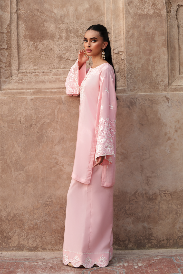 Saad Shaikh | Zaria Festive Pret 25 | BLUSH - Formal Dress - available at Maria Faisal in UK and USA.