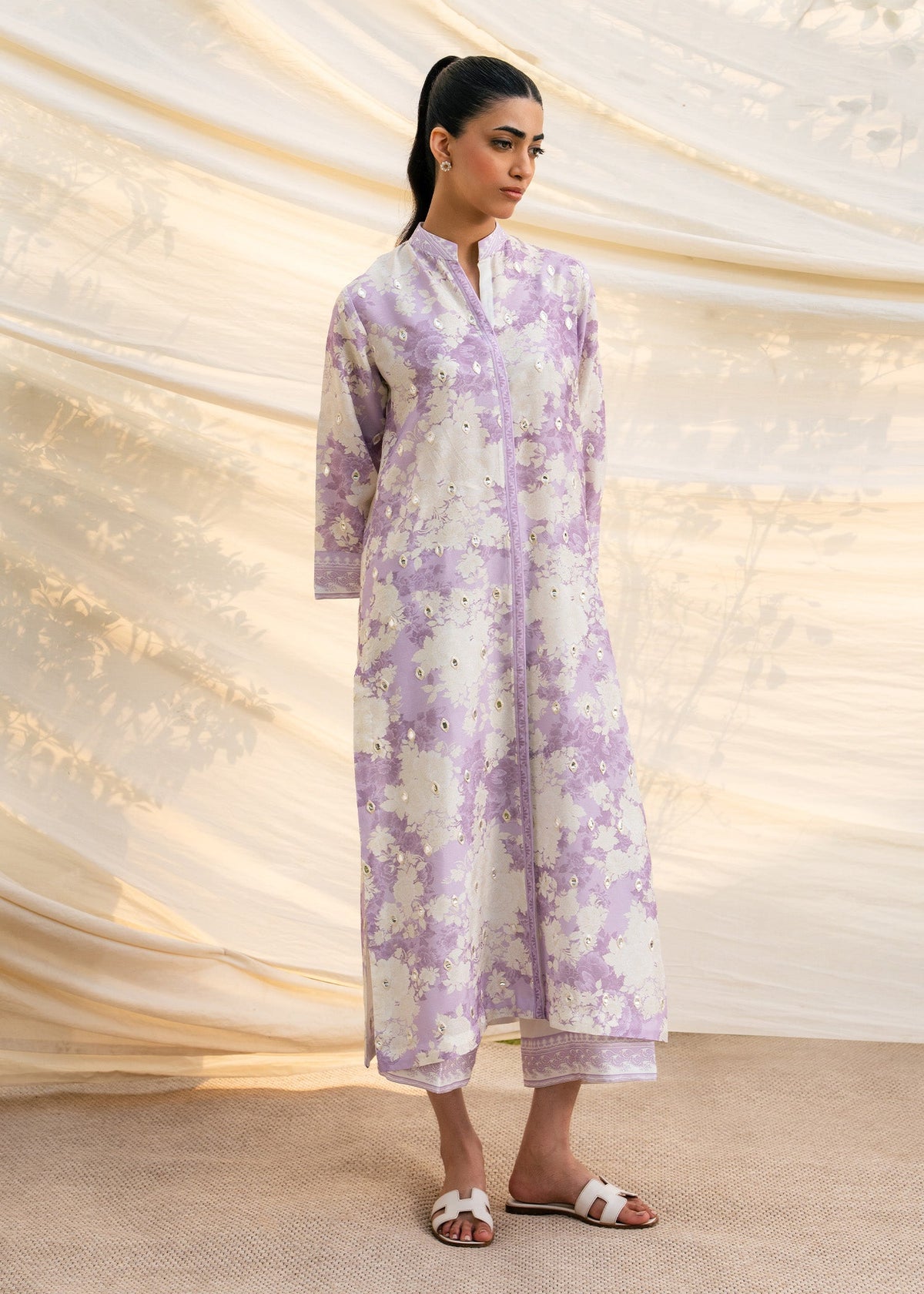 Mahgul | Ambi Bagh Silk Edit | Bagh-e-Noor - Luxury Dress - available at Maria Faisal in UK and USA.