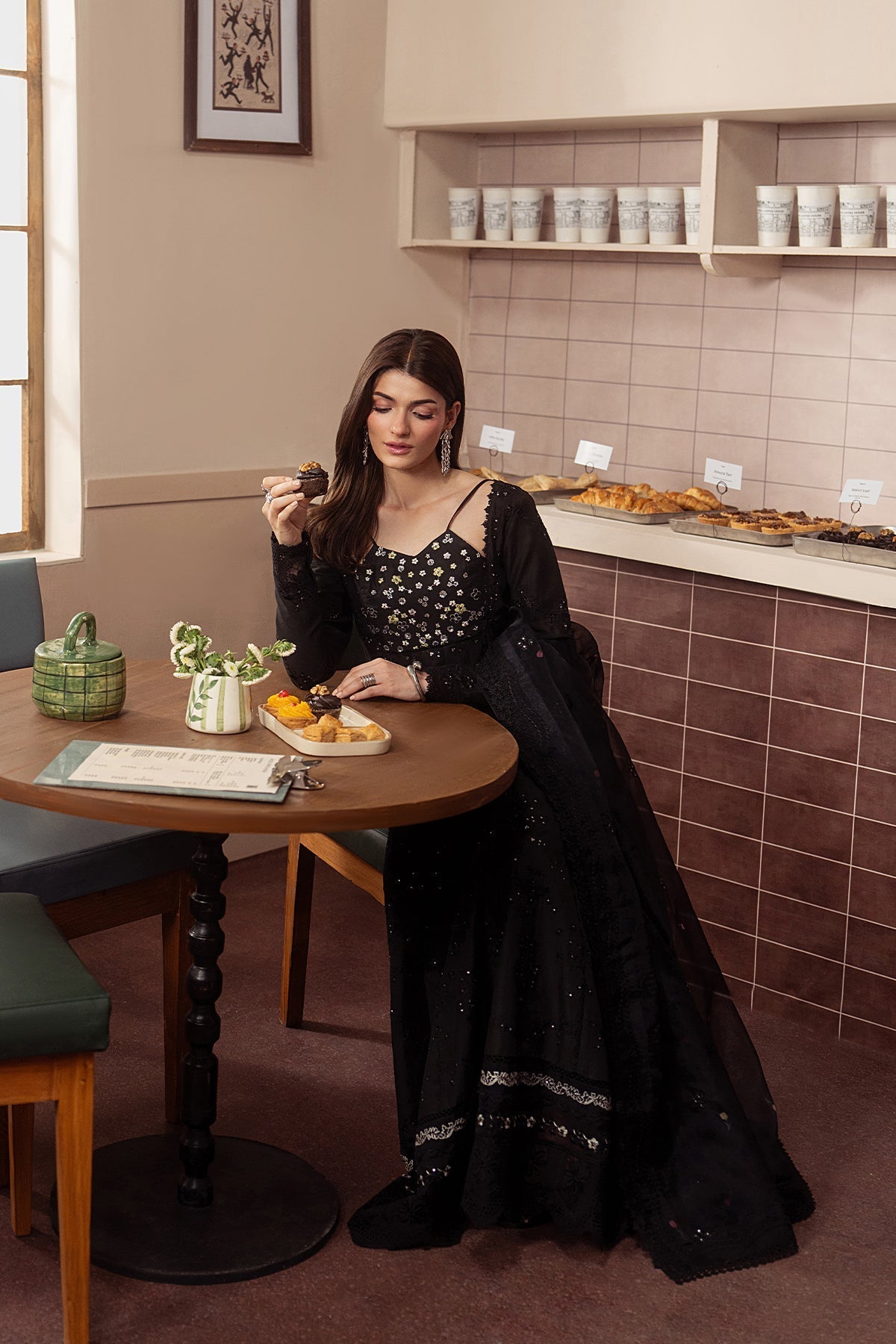 Ayzel | The Brewed 26 | Sepia - Formal Dress - available at Maria Faisal in UK and USA.