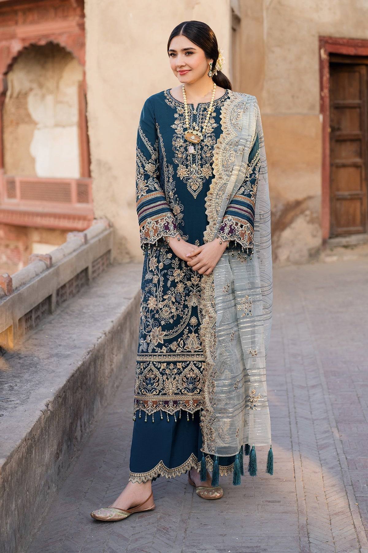 Imrozia Premium | Meeras Luxury Eid 25 | I-223 NEELAM by Maria Faisal - Registered Vendor of : Imrozia Premium - type : Ladies Clothes - 100% original wedding dresses