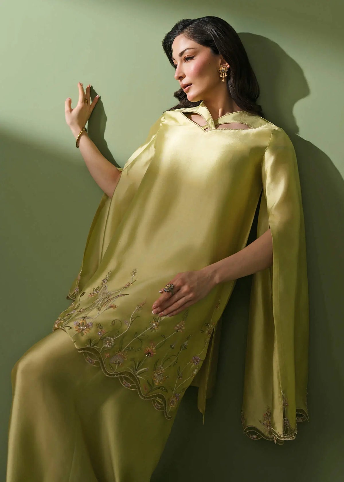 Jeem | Celestial Luxe Formals | LEIA MINT GREEN - Formal Dress - available at Maria Faisal in UK and USA.