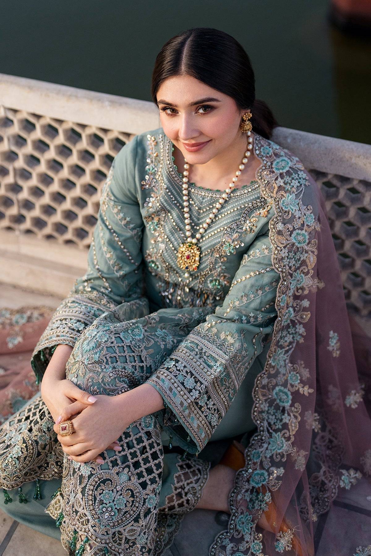 Imrozia Premium | Meeras Luxury Eid 25 | I-221 ZAMURD by Maria Faisal - Registered Vendor of : Imrozia Premium - type : Ladies Clothes - 100% original wedding dresses