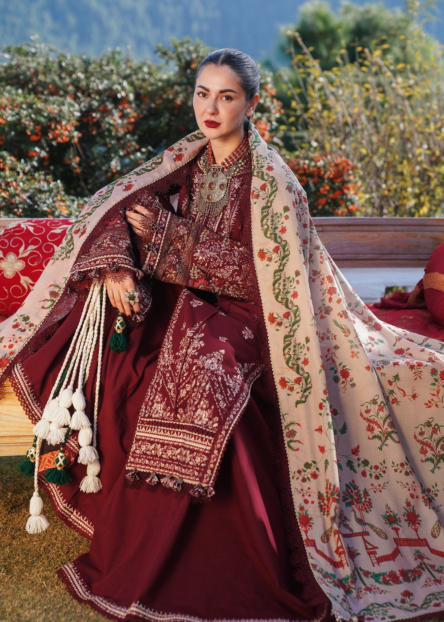 Hussain Rehar | Winter Shawl 24 | Zaran - Ladies Clothes - Maria Faisal