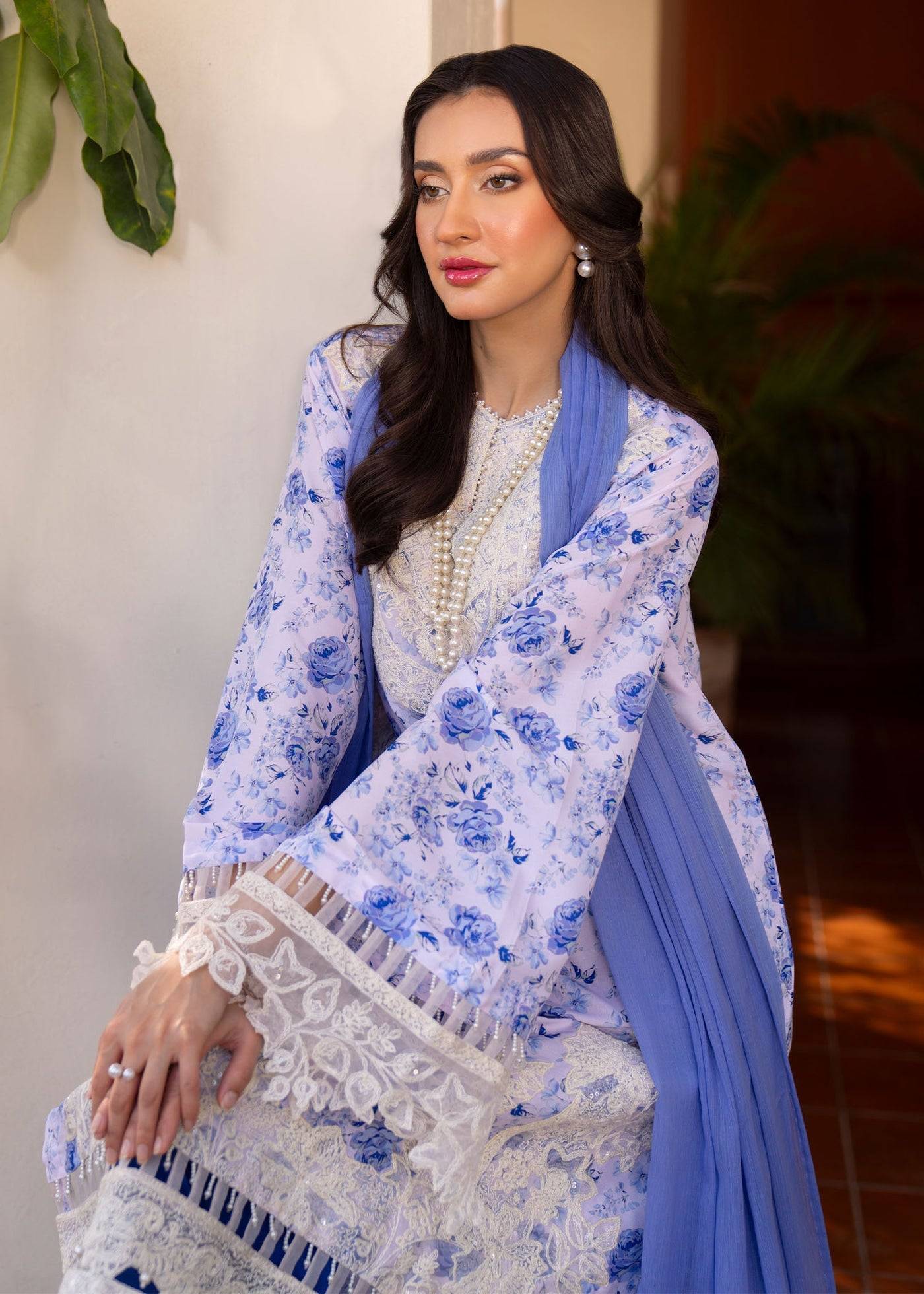 Myeesha | Lamhay Luxury Lawn 25 | Aasma by Maria Faisal - Registered Vendor of : Myeesha - type : Ladies Clothes - 100% original wedding dresses