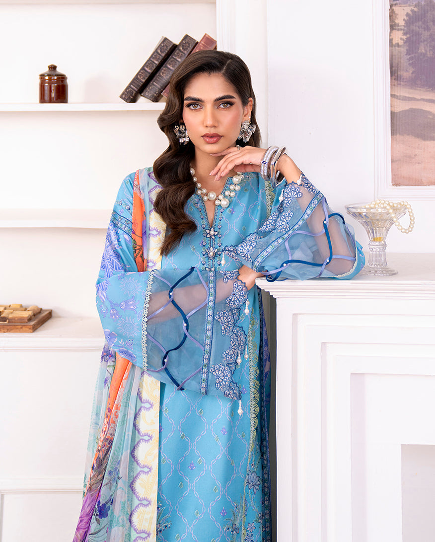 Roheenaz | Aezel Embroidered Cambric | Miren - Ladies Clothes - Maria Faisal