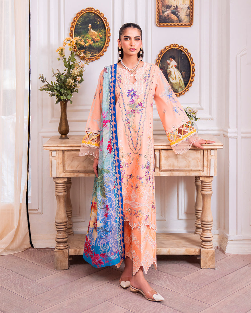 Roheenaz | Aezel Embroidered Cambric | Amal - Ladies Clothes - Maria Faisal