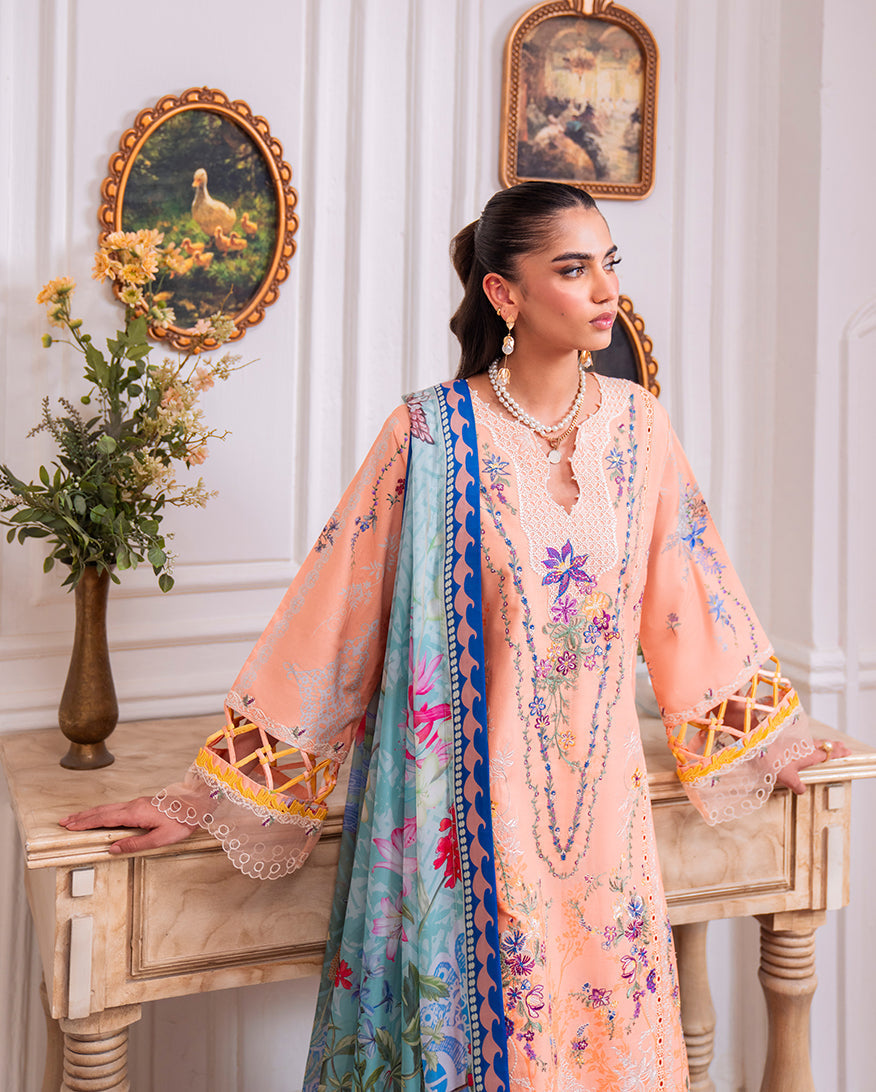 Roheenaz | Aezel Embroidered Cambric | Amal - Ladies Clothes - Maria Faisal